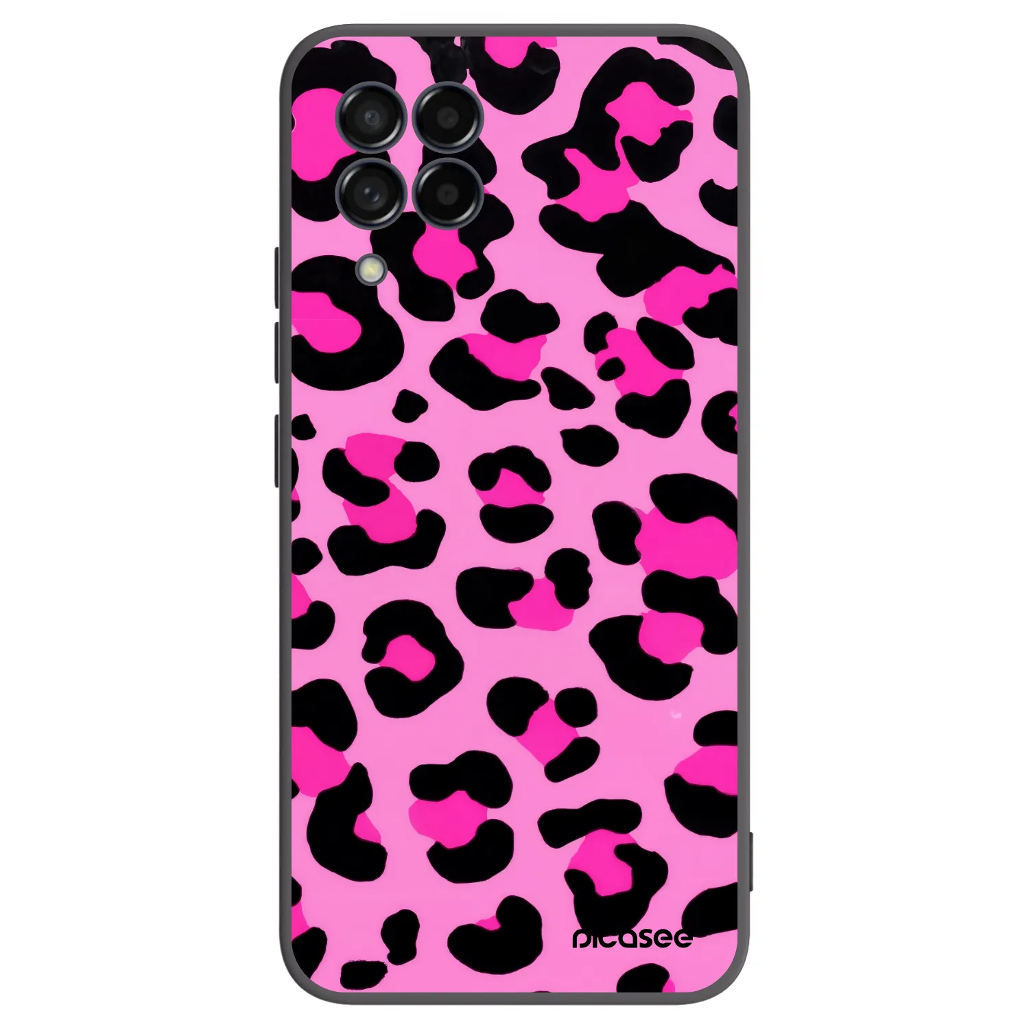 Picasee Μαύρη θήκη σιλικόνης για Samsung Galaxy M53 5G - Pink Tiger