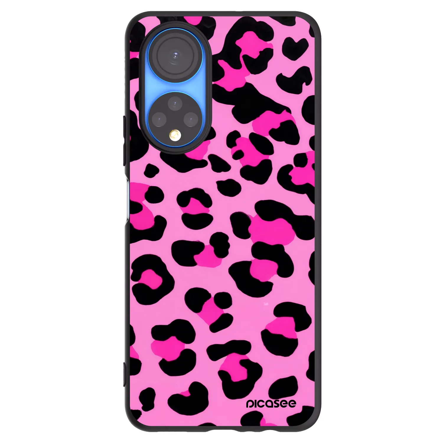Picasee Μαύρη θήκη σιλικόνης για Honor X7 - Pink Tiger