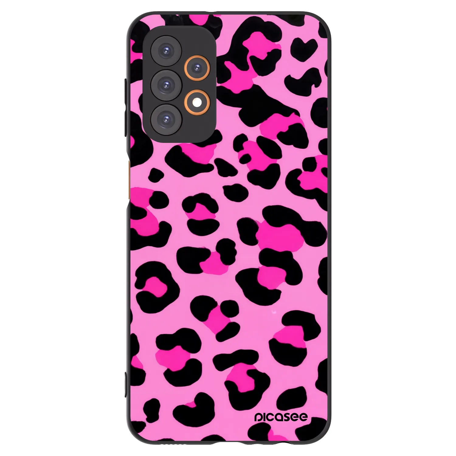 Picasee Μαύρη θήκη σιλικόνης για Samsung Galaxy A23 A235F 4G - Pink Tiger