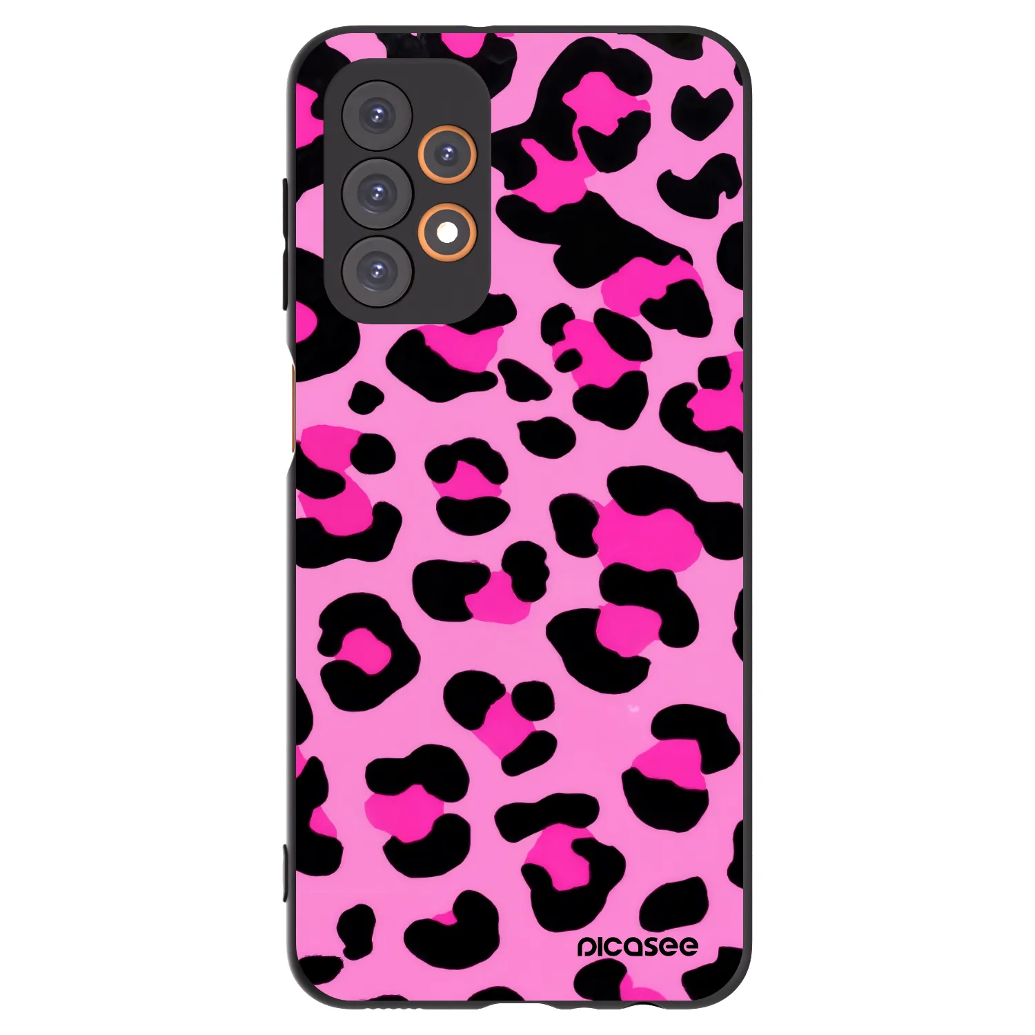 Picasee Μαύρη θήκη σιλικόνης για Samsung Galaxy A23 A236B 5G - Pink Tiger