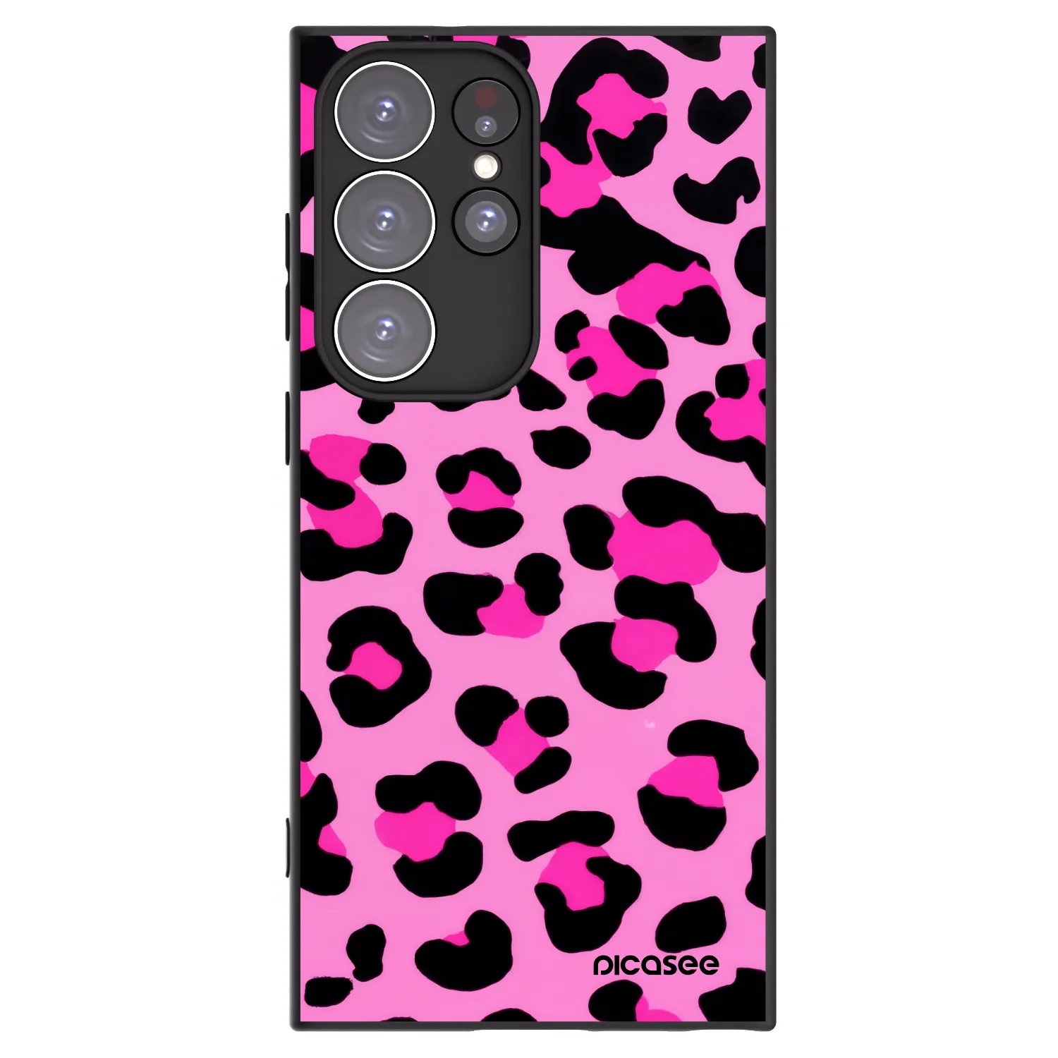 Picasee Μαύρη θήκη σιλικόνης για Samsung Galaxy S23 Ultra 5G - Pink Tiger