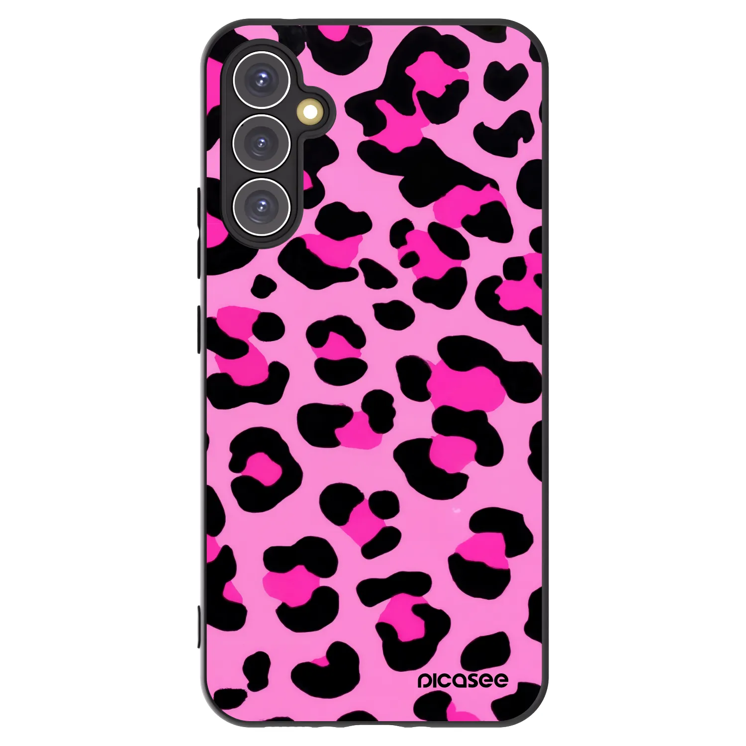 Picasee Μαύρη θήκη σιλικόνης για Samsung Galaxy A34 5G A346B - Pink Tiger
