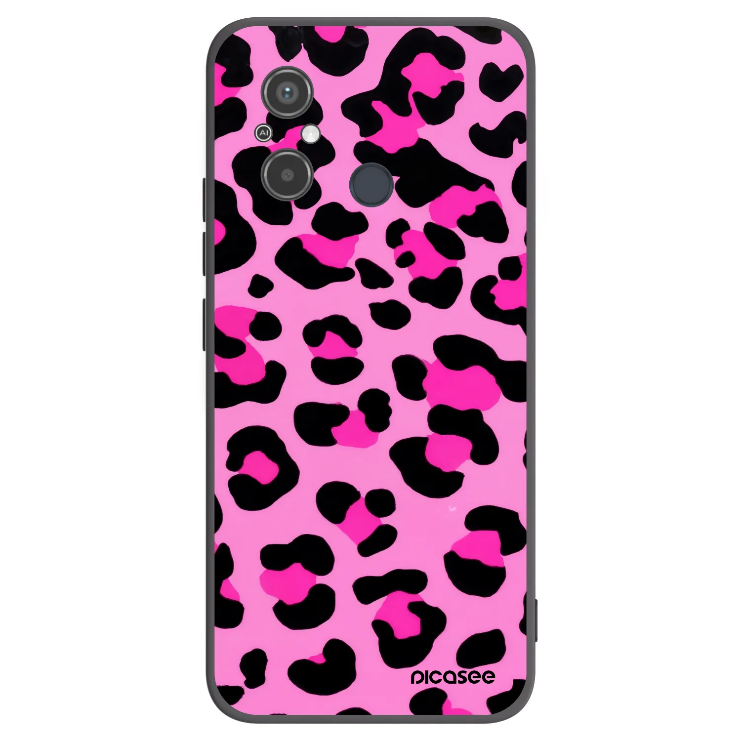 Picasee Μαύρη θήκη σιλικόνης για Xiaomi Redmi 12C - Pink Tiger