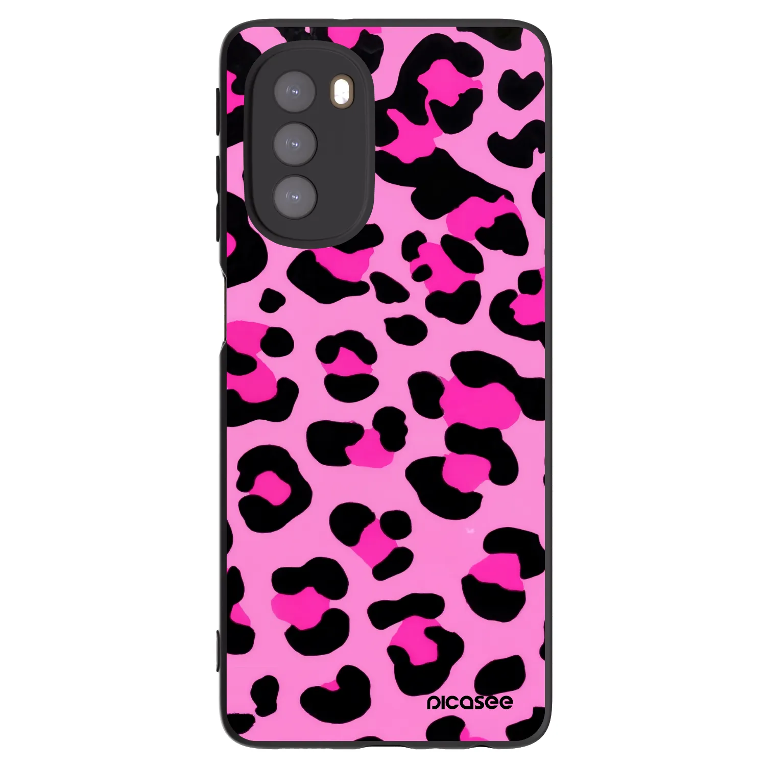 Picasee Μαύρη θήκη σιλικόνης για Motorola Moto G51 - Pink Tiger