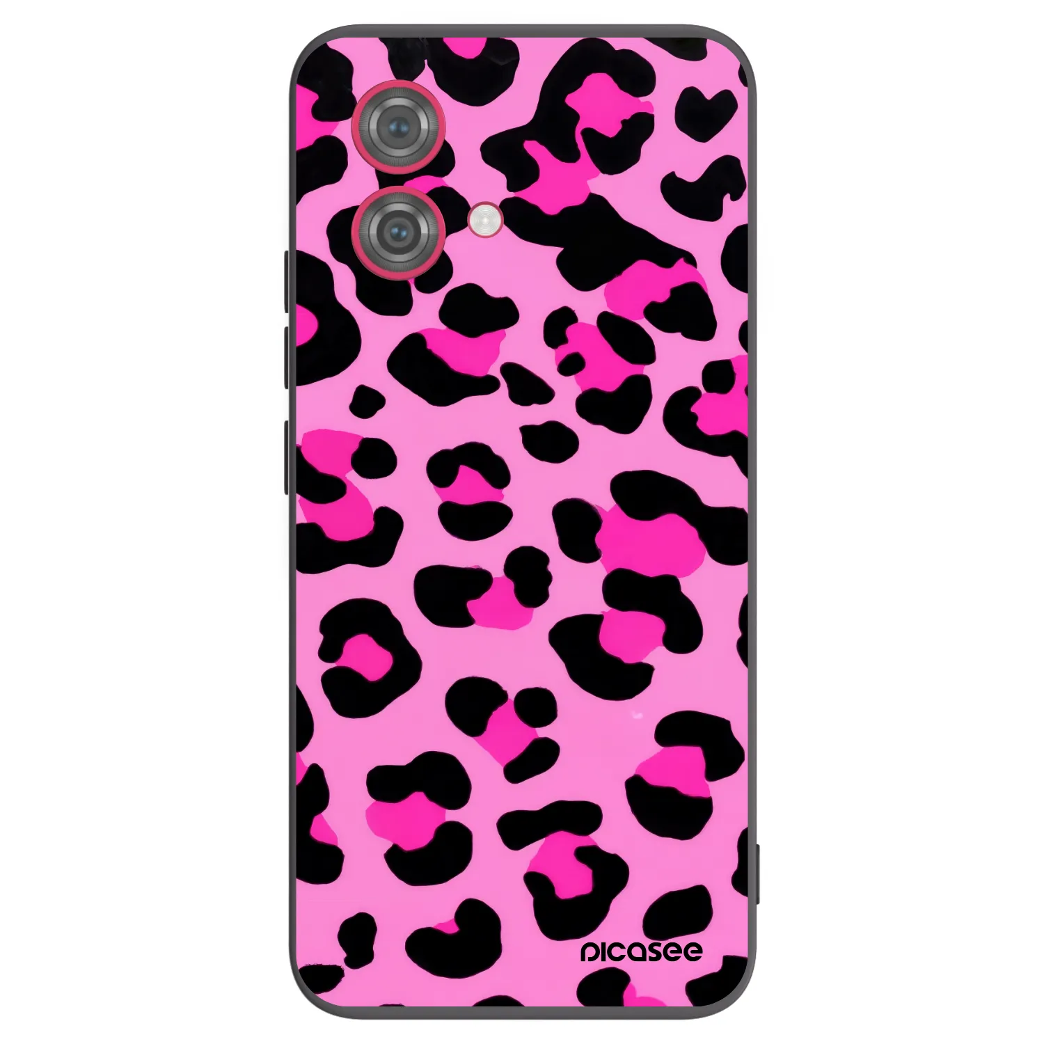 Picasee Μαύρη θήκη σιλικόνης για Motorola Moto G84 5G - Pink Tiger