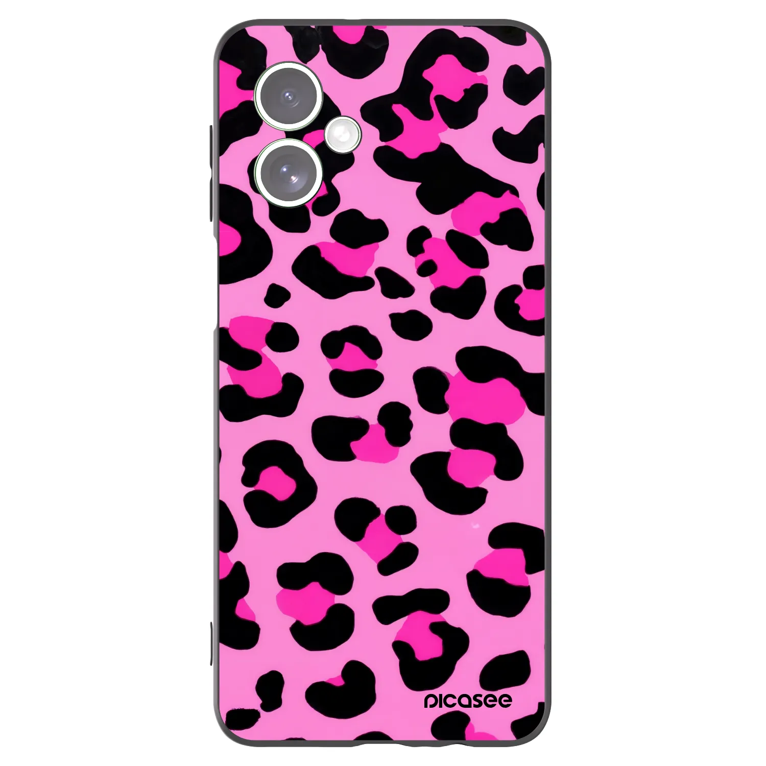 Picasee Μαύρη θήκη σιλικόνης για Motorola Moto G54 5G - Pink Tiger