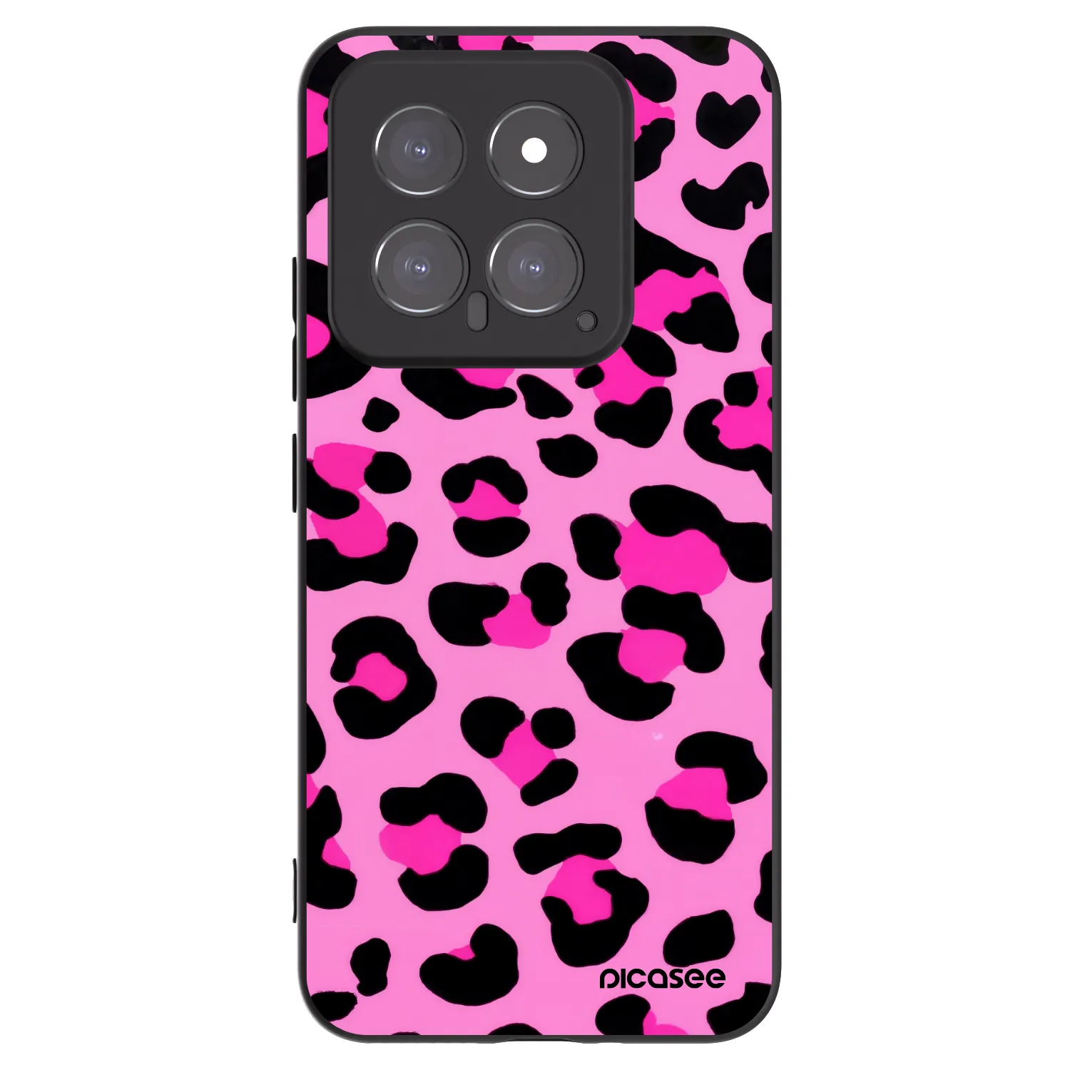 Picasee Μαύρη θήκη σιλικόνης για Xiaomi 14 - Pink Tiger