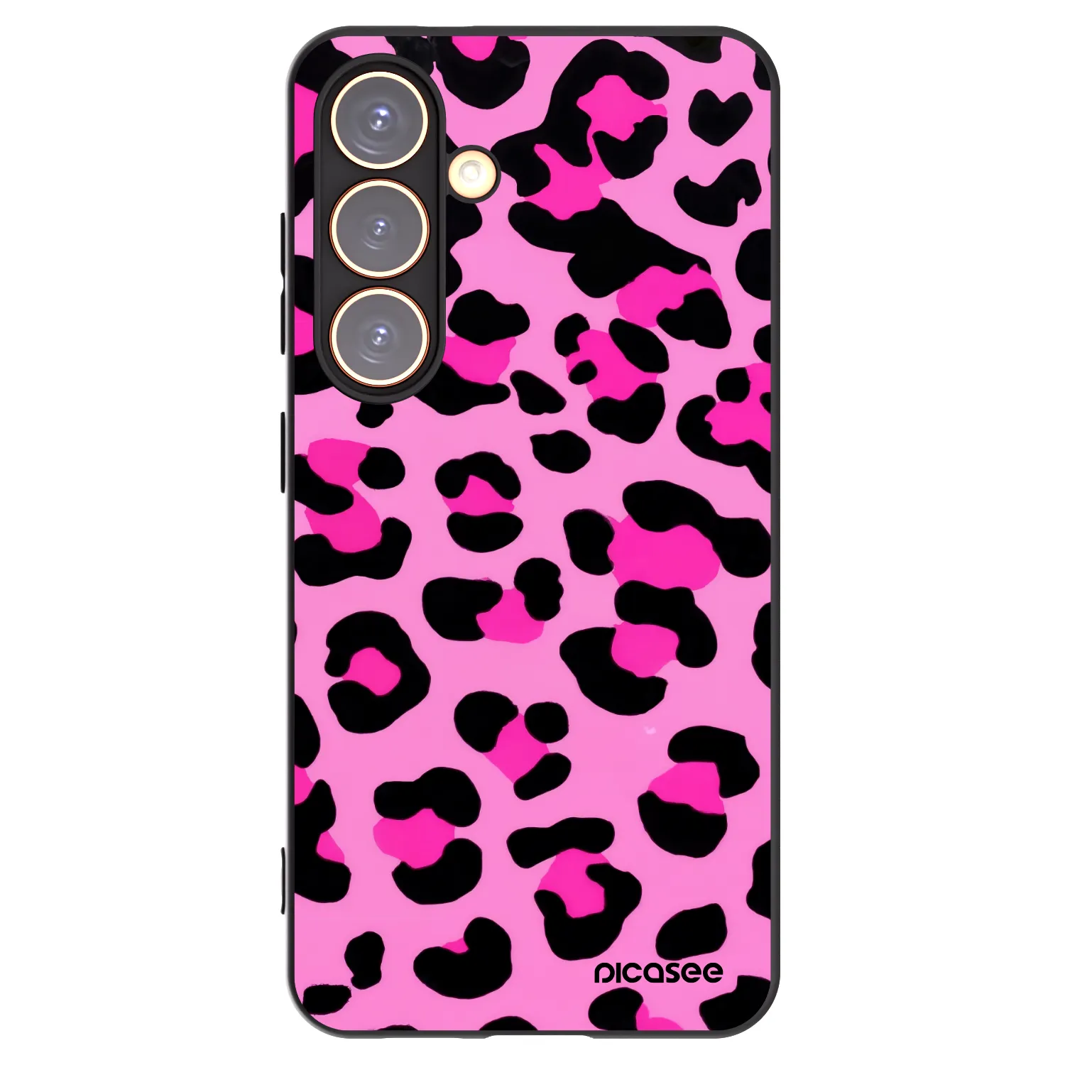 Picasee Μαύρη θήκη σιλικόνης για Samsung Galaxy S24 S921B 5G - Pink Tiger