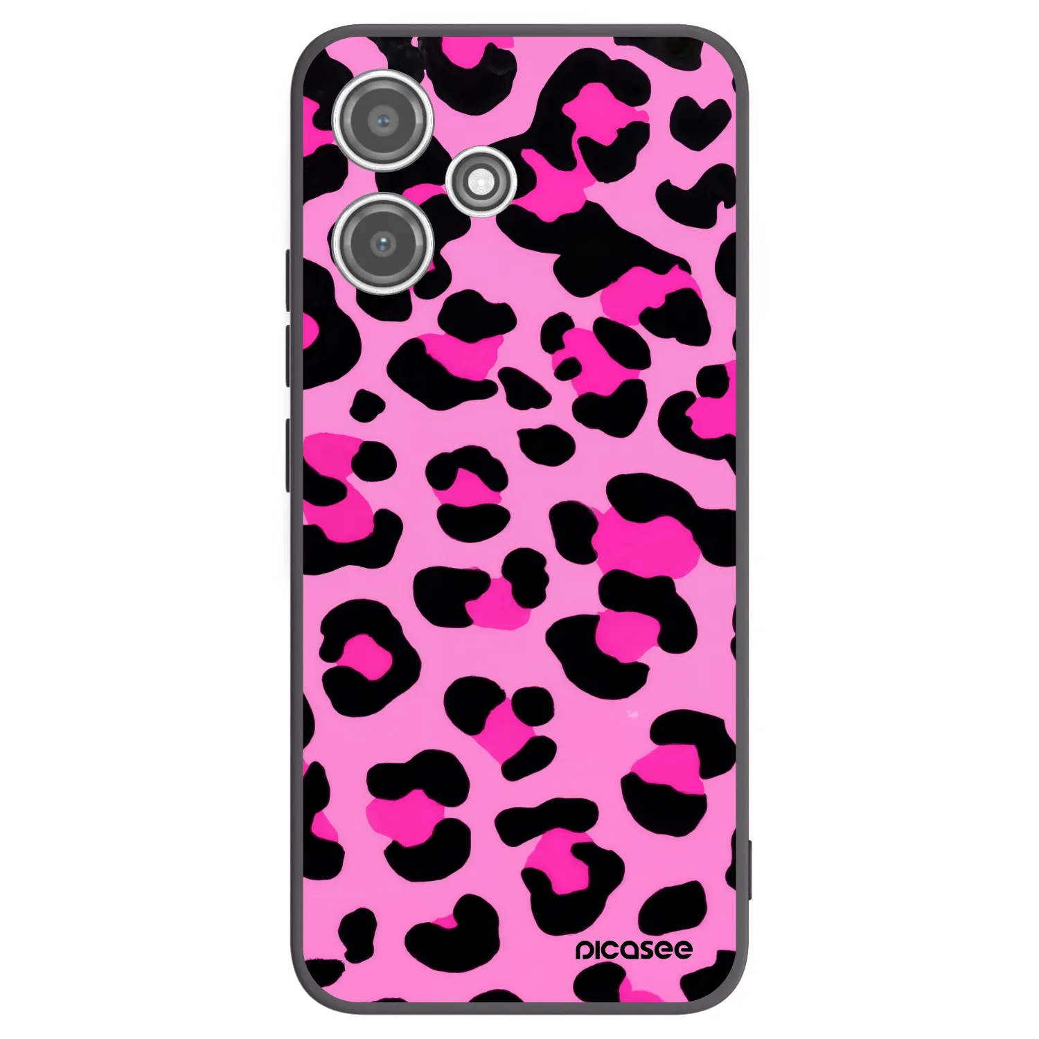 Picasee Μαύρη θήκη σιλικόνης για Xiaomi Redmi 12 5G - Pink Tiger