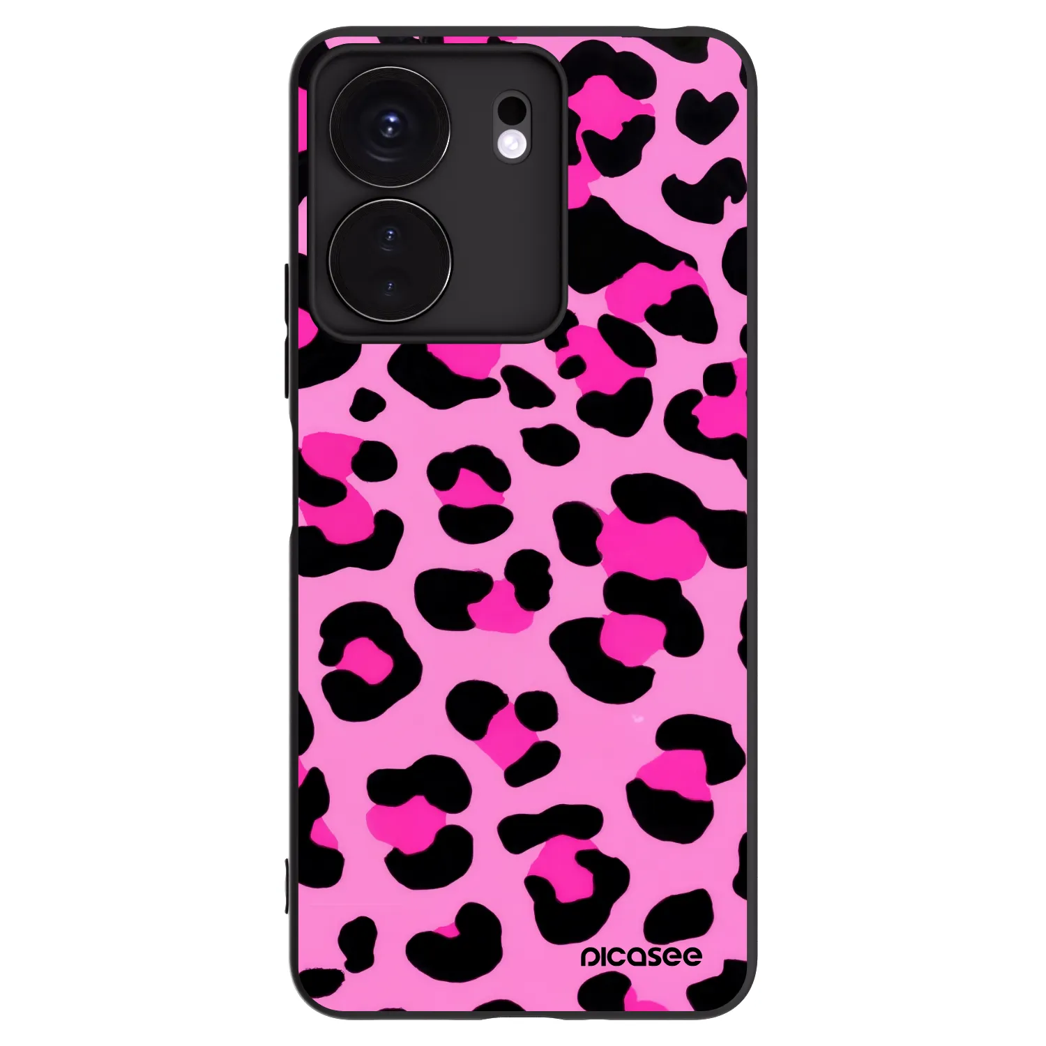 Picasee Μαύρη θήκη σιλικόνης για Xiaomi Redmi 13C 4G - Pink Tiger