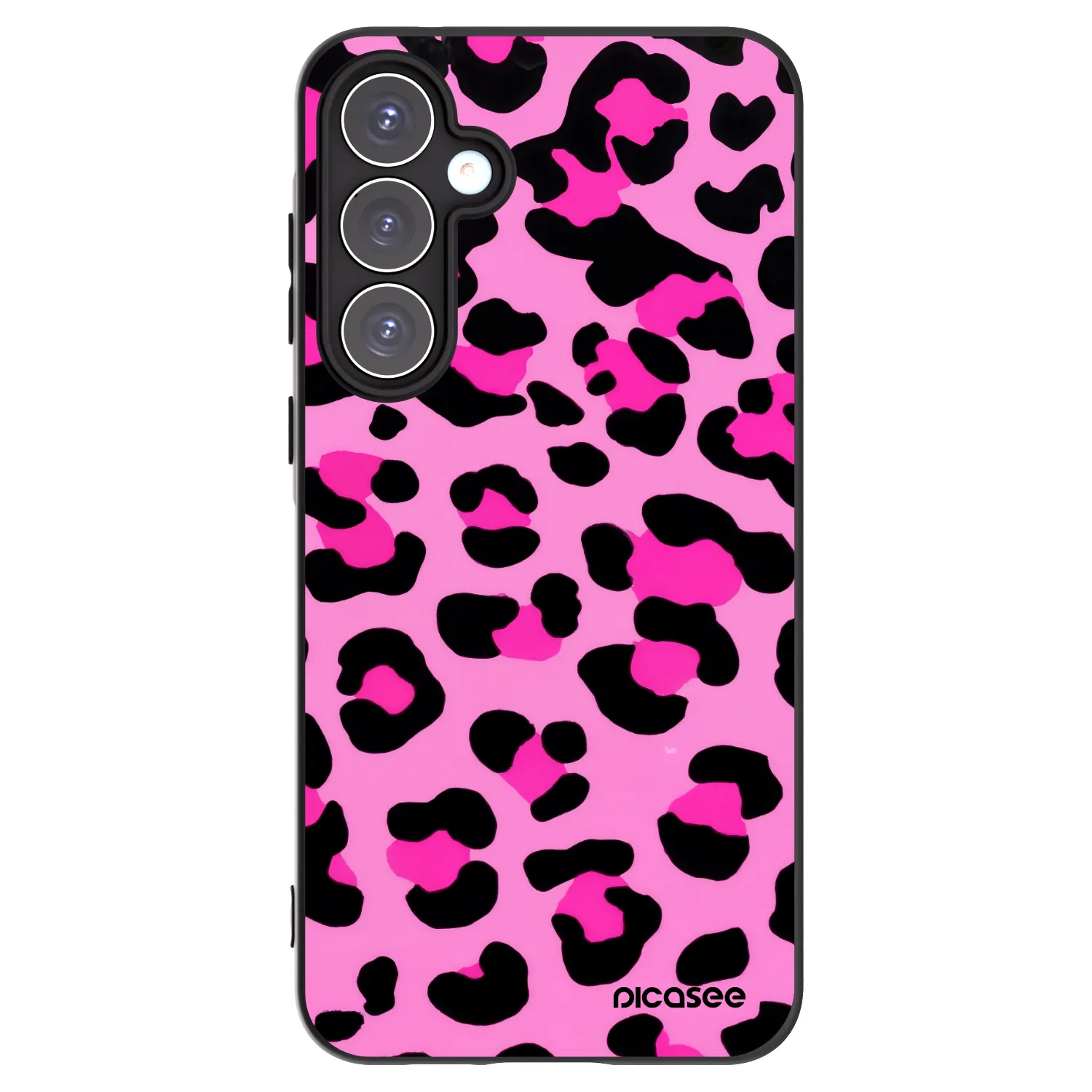 Picasee Μαύρη θήκη σιλικόνης για Samsung Galaxy A55 5G A556B - Pink Tiger