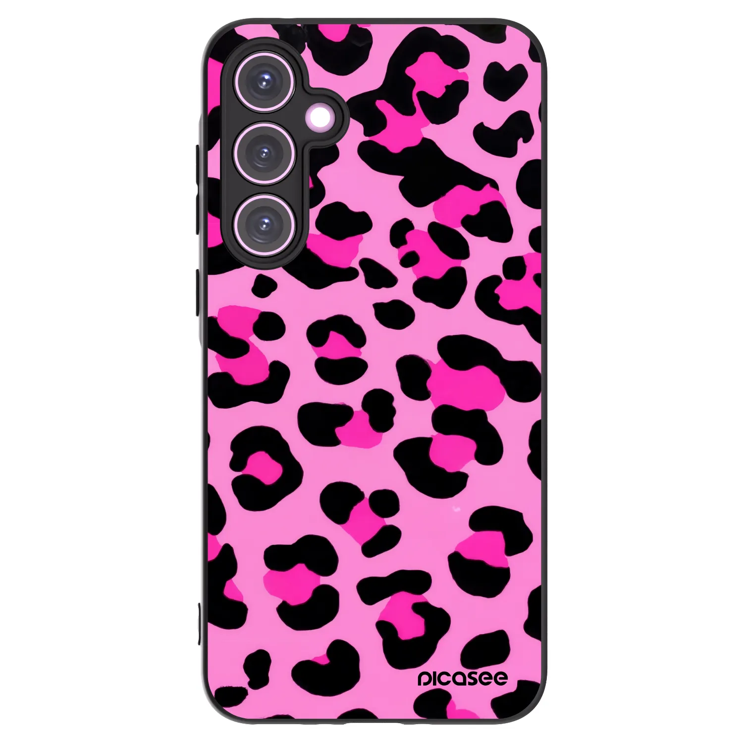 Picasee Μαύρη θήκη σιλικόνης για Samsung Galaxy A35 5G A356B - Pink Tiger