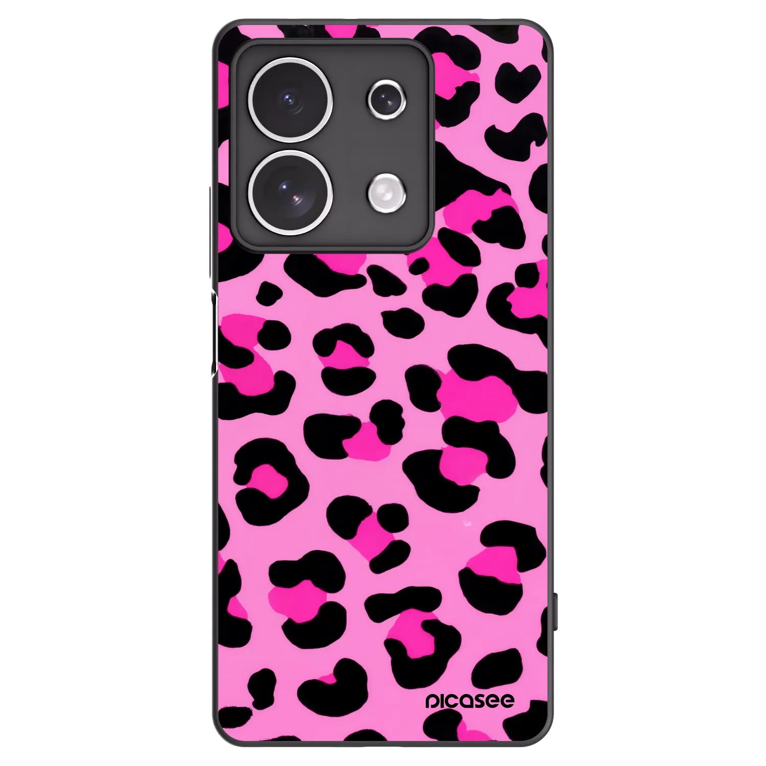 Picasee Μαύρη θήκη σιλικόνης για Xiaomi Redmi Note 13 4G - Pink Tiger