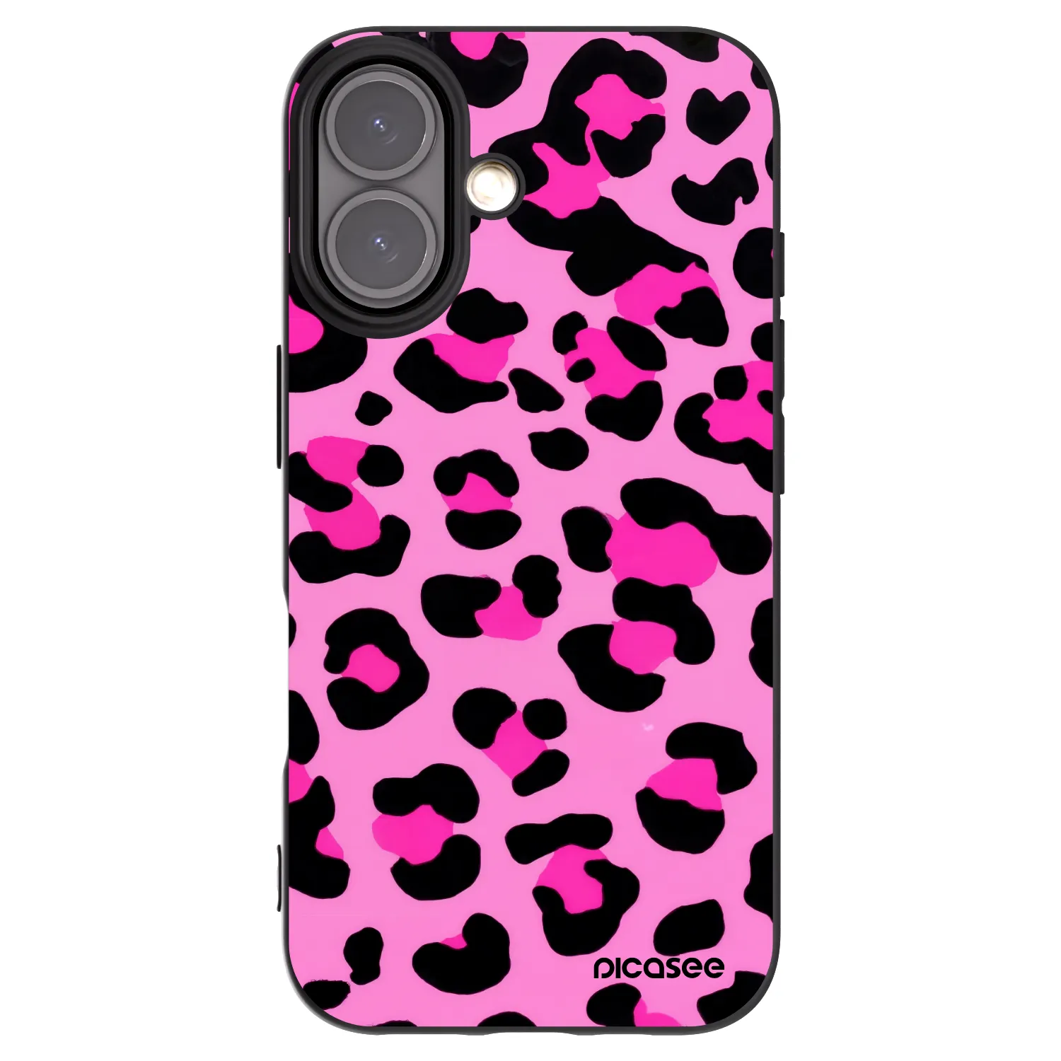 Picasee Μαύρη θήκη σιλικόνης για Apple iPhone 16 - Pink Tiger