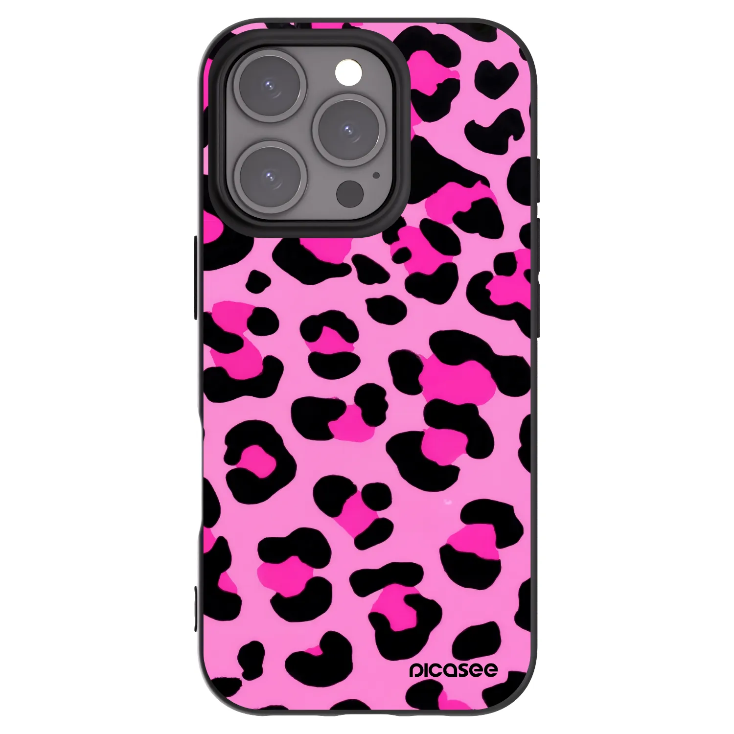 Picasee Μαύρη θήκη σιλικόνης για Apple iPhone 16 Pro - Pink Tiger