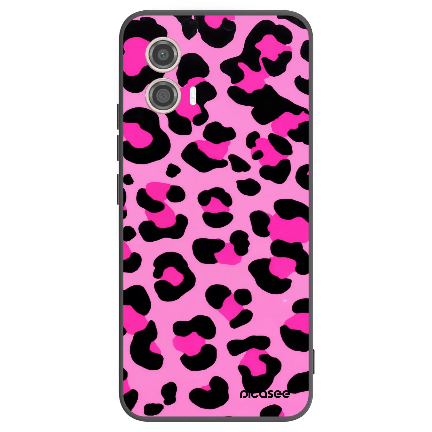 Picasee Μαύρη θήκη σιλικόνης για Motorola Moto G53 5G - Pink Tiger