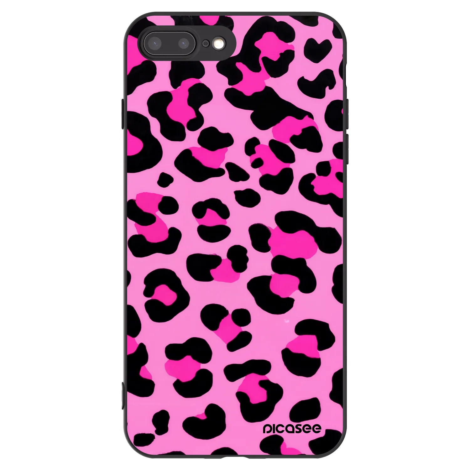 Picasee Μαύρη θήκη σιλικόνης για Apple iPhone 8 Plus - Pink Tiger
