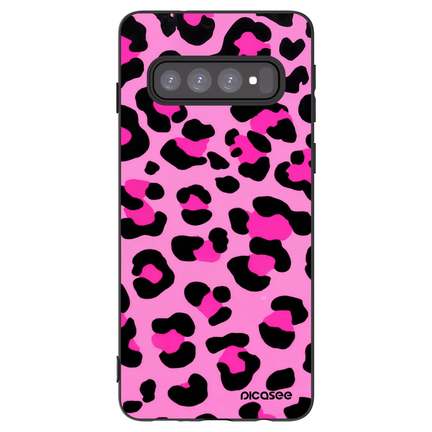 Picasee Μαύρη θήκη σιλικόνης για Samsung Galaxy S10 G973 - Pink Tiger