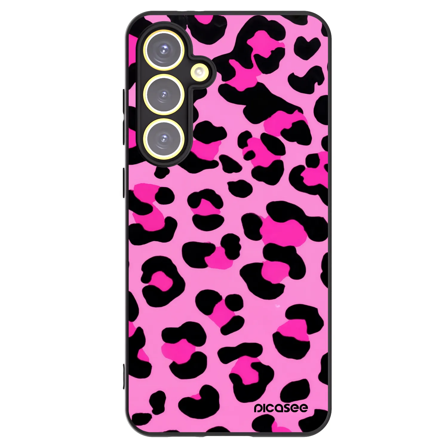 Picasee Μαύρη θήκη σιλικόνης για Samsung Galaxy S24 FE S721B - Pink Tiger