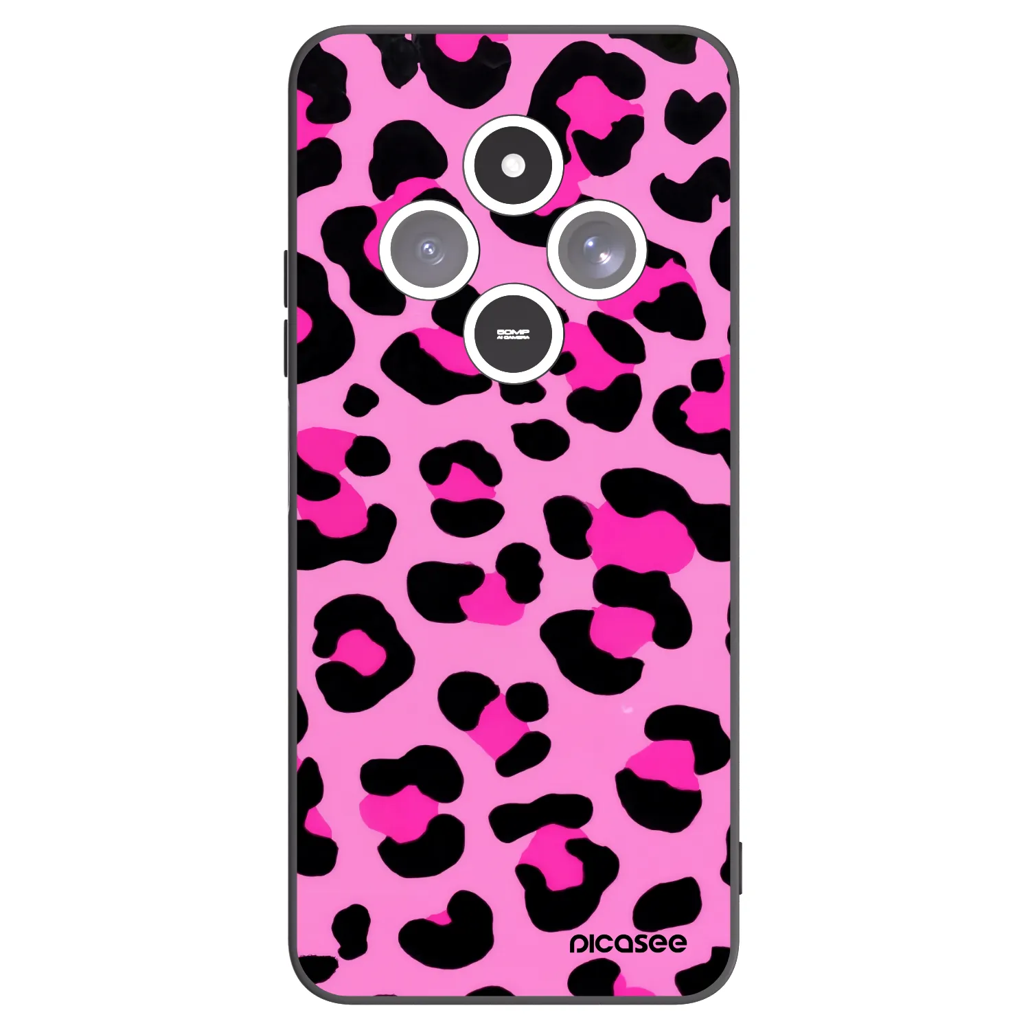 Picasee Μαύρη θήκη σιλικόνης για Xiaomi Redmi 14C - Pink Tiger