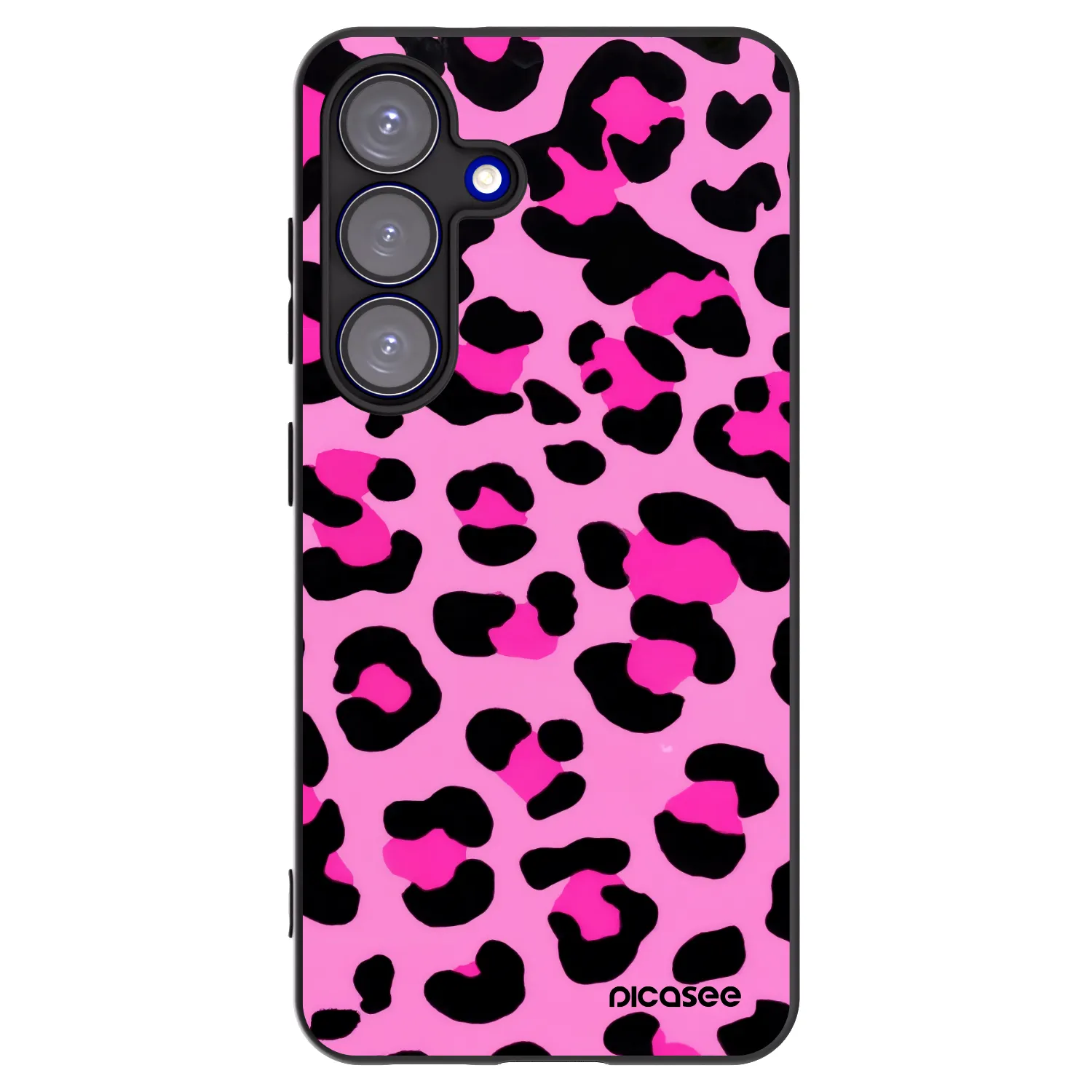 Picasee Μαύρη θήκη σιλικόνης για Samsung Galaxy S25 5G - Pink Tiger