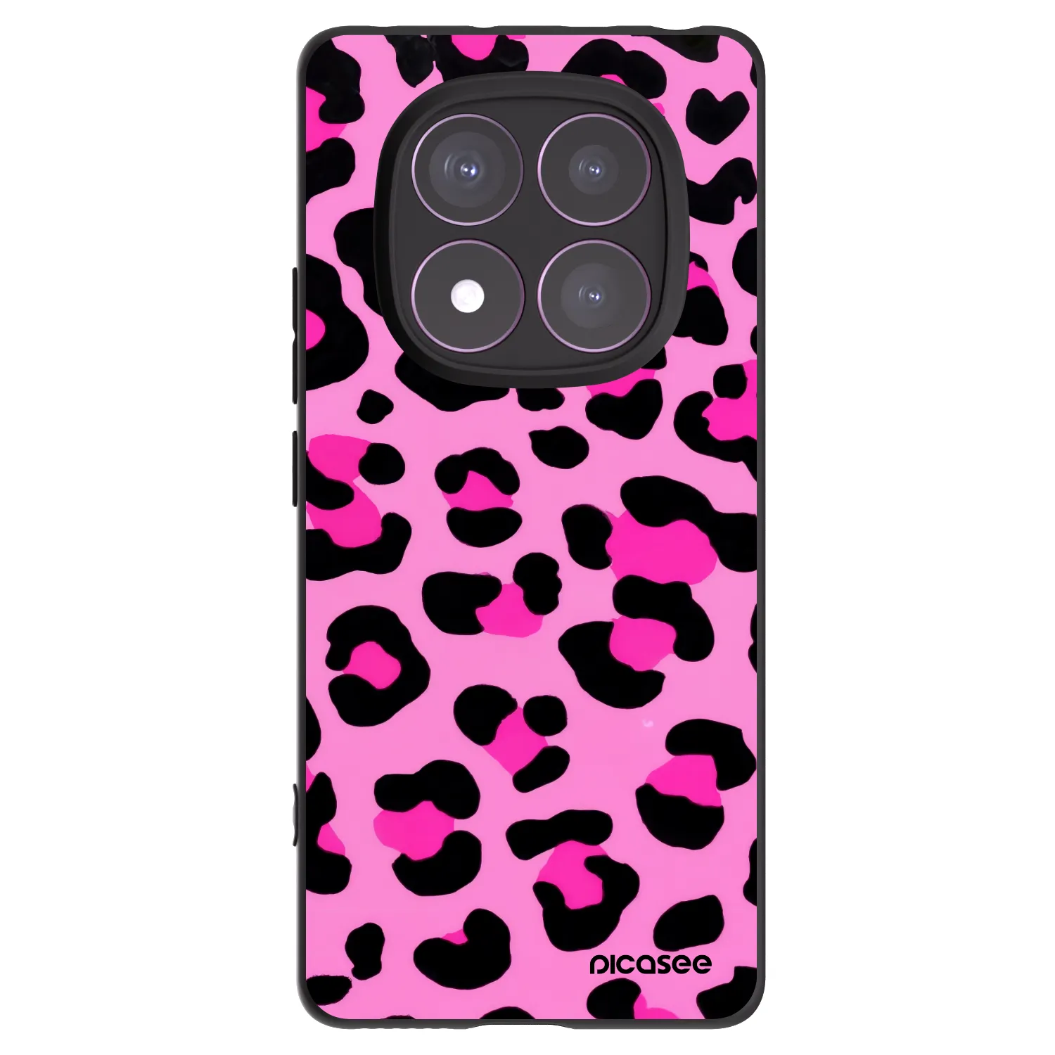 Picasee Μαύρη θήκη σιλικόνης για Xiaomi Redmi Note 14 Pro 4G - Pink Tiger