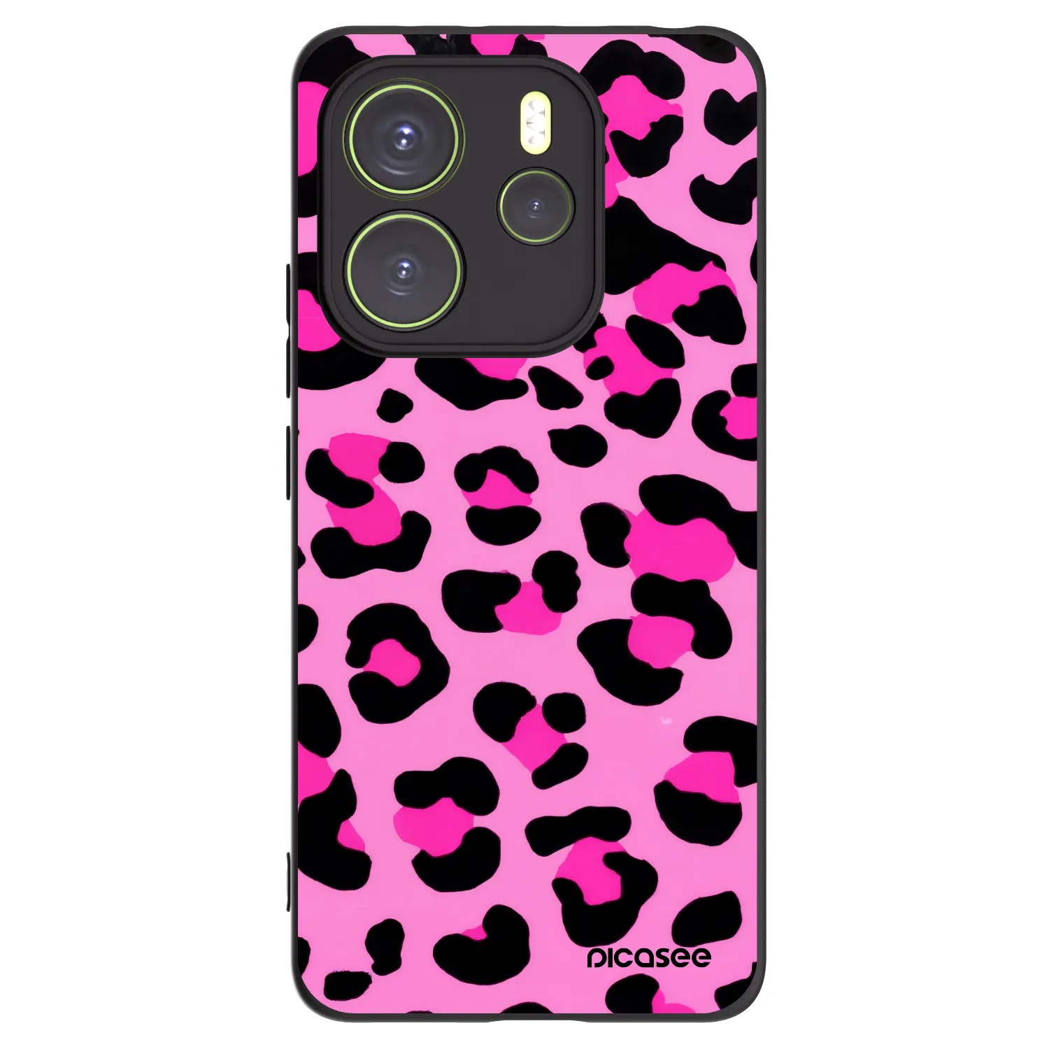 Picasee Μαύρη θήκη σιλικόνης για Xiaomi Redmi Note 14 4G - Pink Tiger