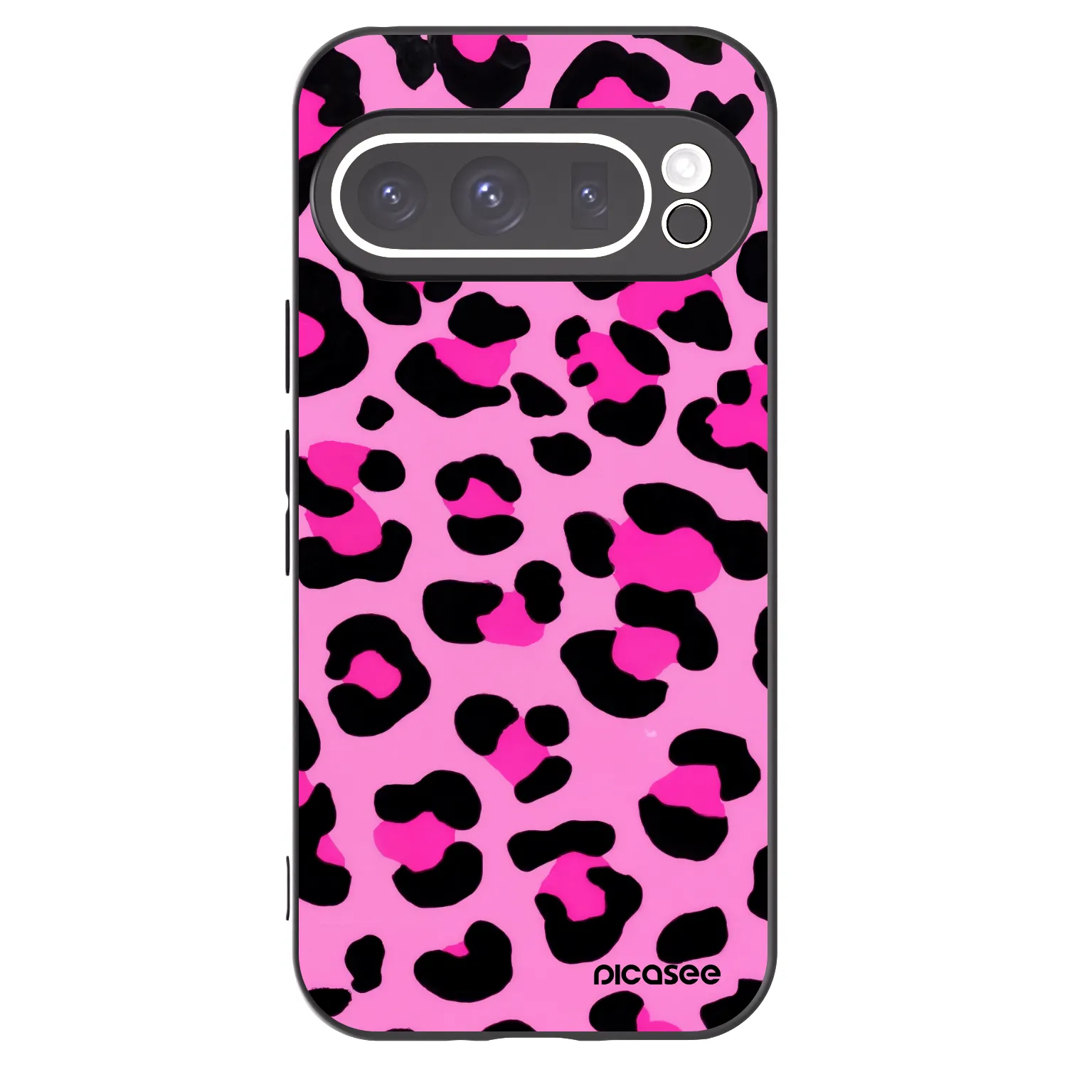 Picasee Μαύρη θήκη σιλικόνης για Google Pixel 9 Pro - Pink Tiger