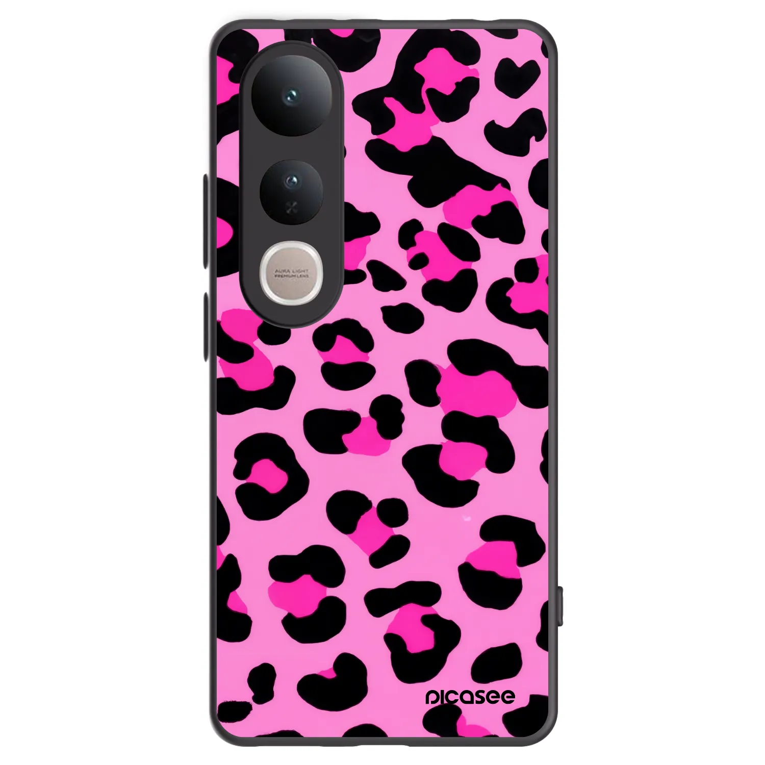 Picasee Μαύρη θήκη σιλικόνης για Vivo V50 Lite 5G - Pink Tiger