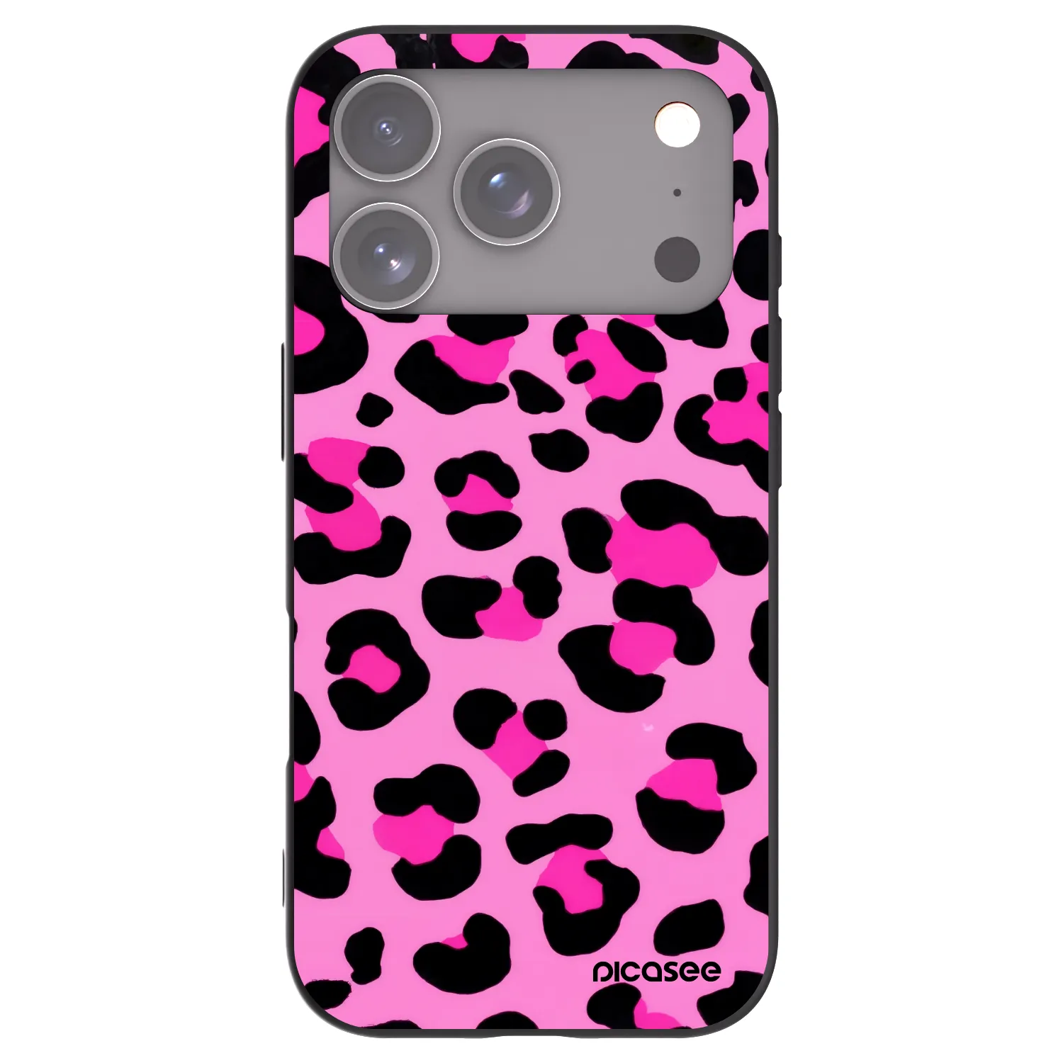 Picasee Μαύρη θήκη σιλικόνης για Apple iPhone 17 Pro - Pink Tiger