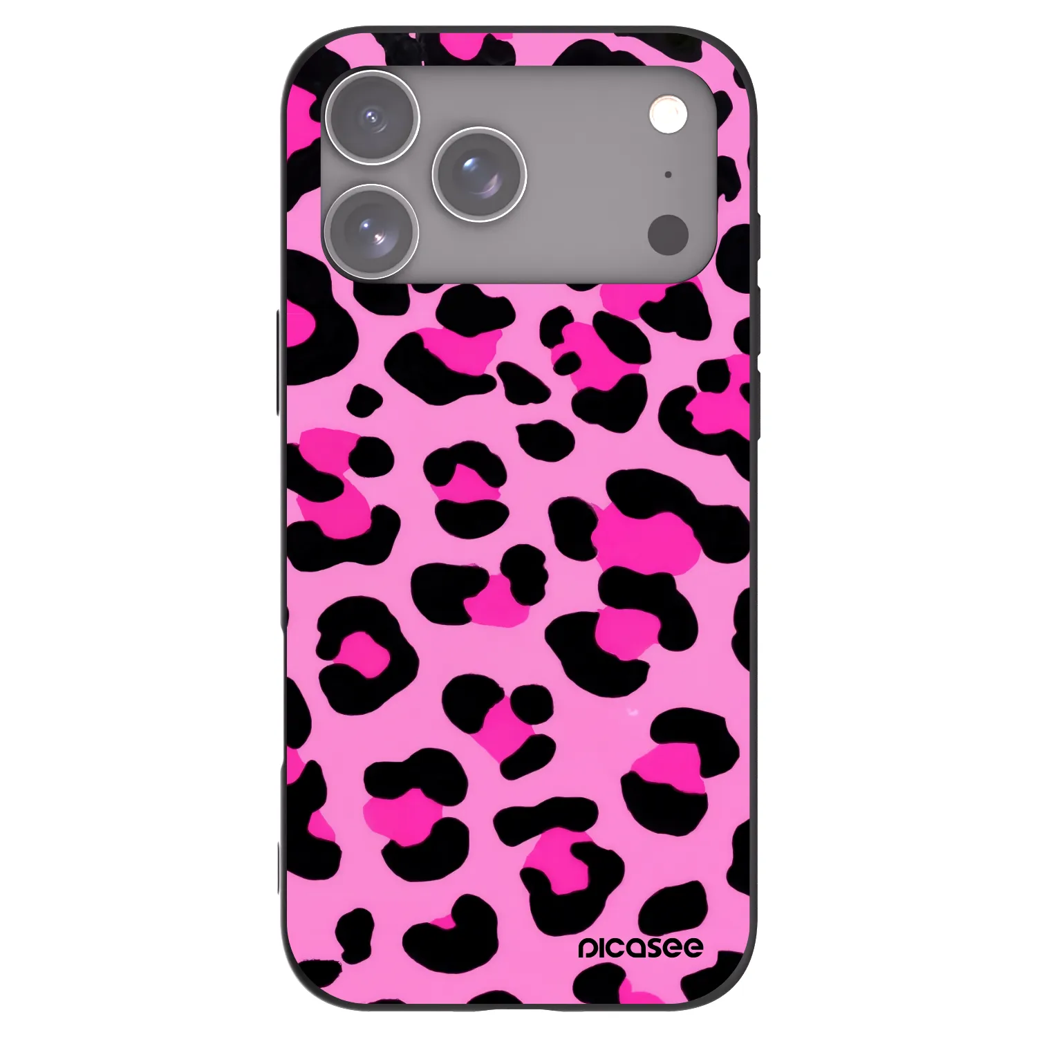 Picasee Μαύρη θήκη σιλικόνης για Apple iPhone 17 Pro Max - Pink Tiger