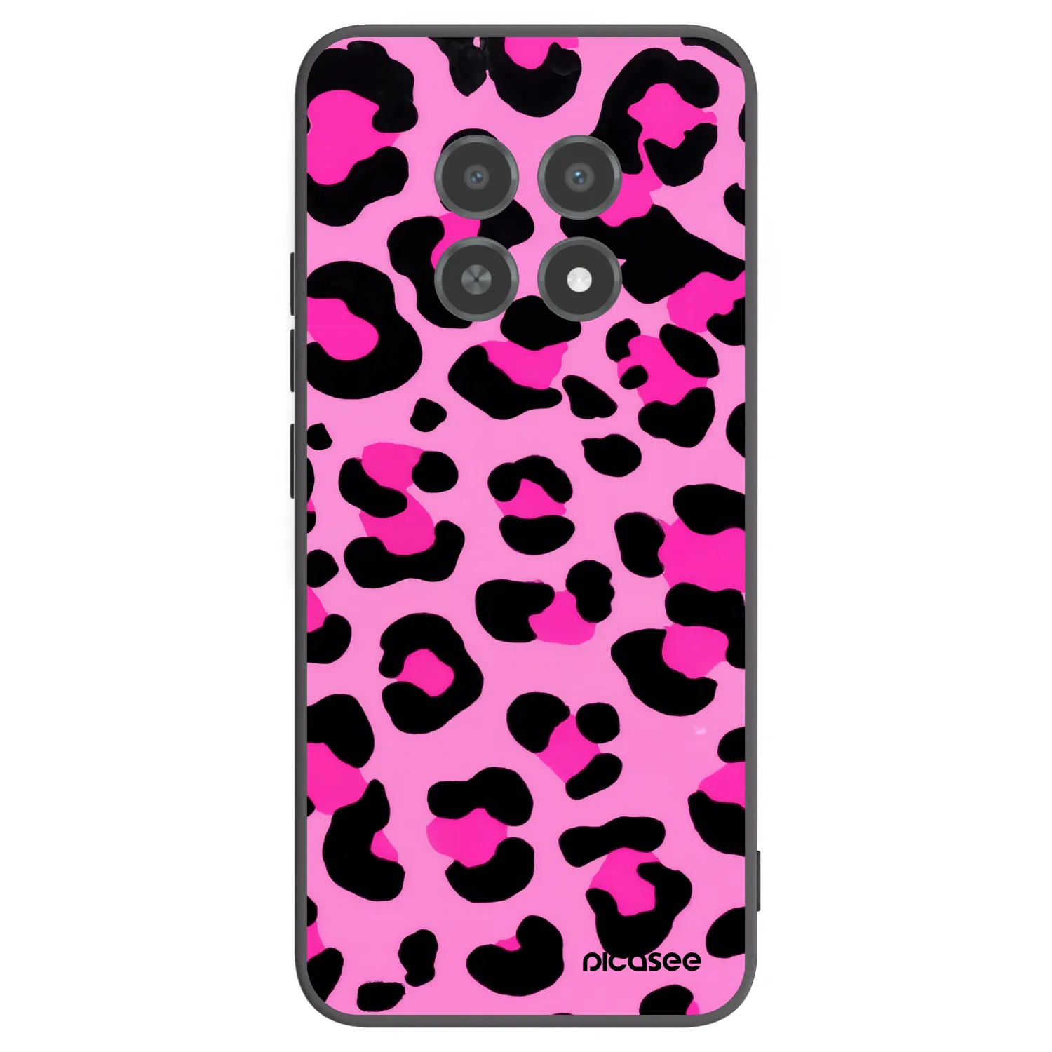 Picasee Μαύρη θήκη σιλικόνης για Realme 12X - Pink Tiger