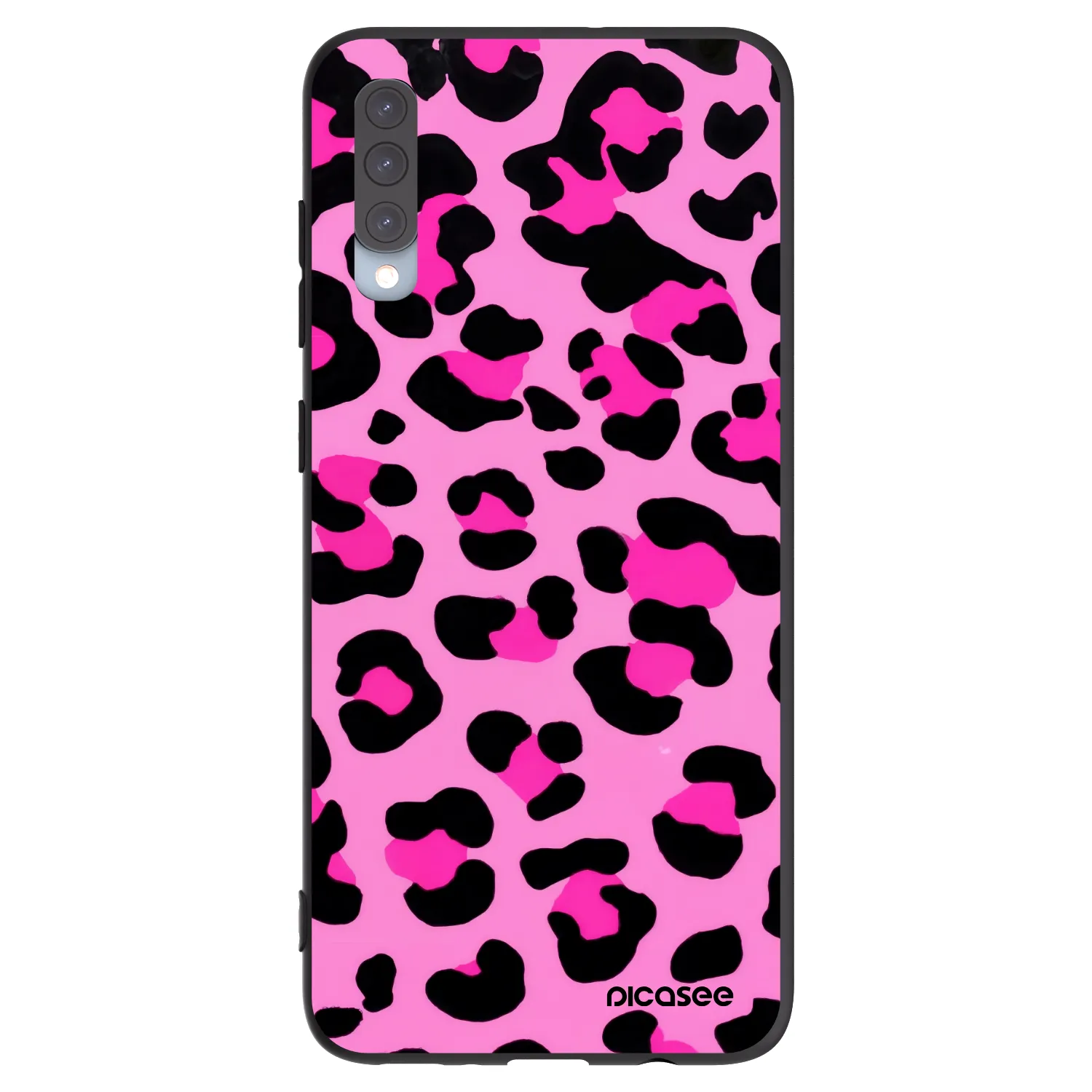 Picasee Μαύρη θήκη σιλικόνης για Samsung Galaxy A70 A705F - Pink Tiger