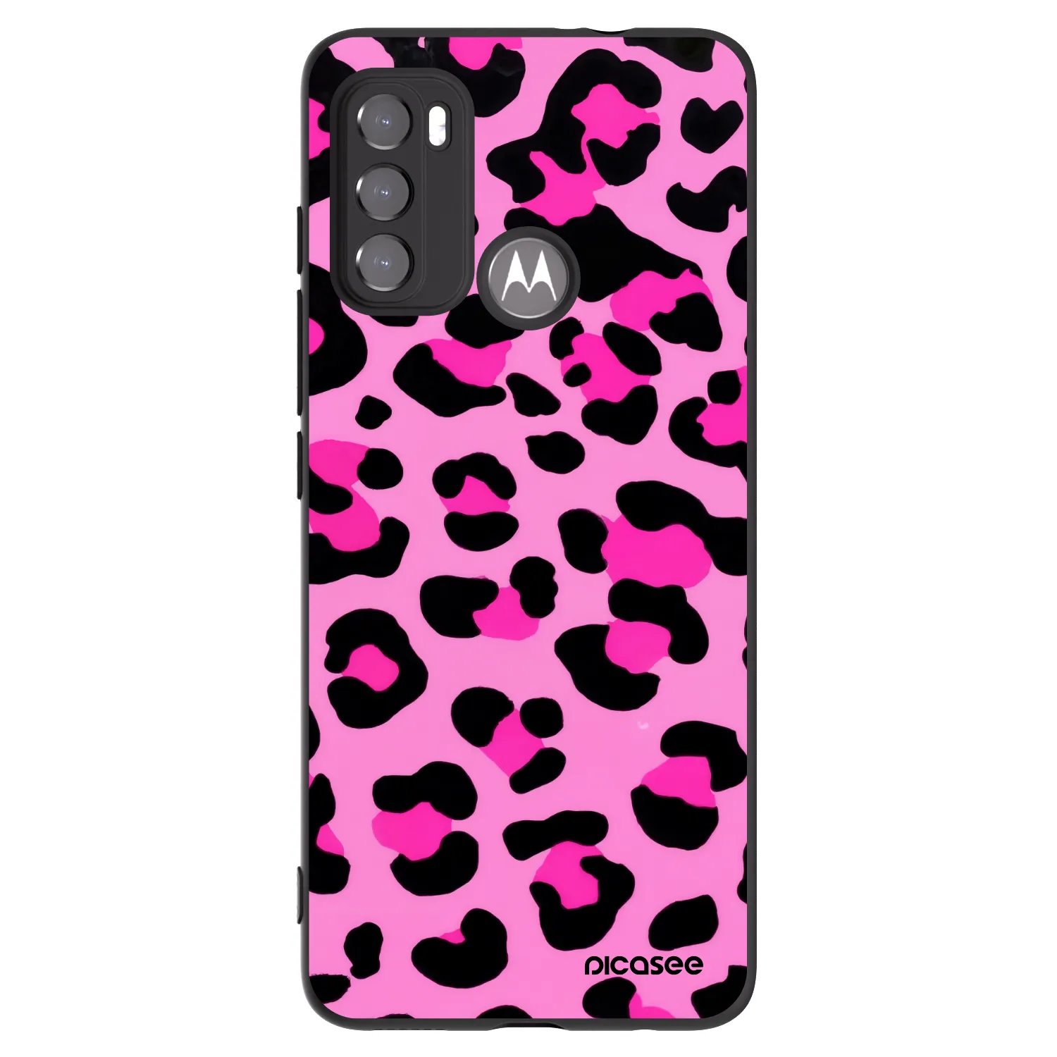 Picasee Μαύρη θήκη σιλικόνης για Motorola Edge 60 5G - Pink Tiger