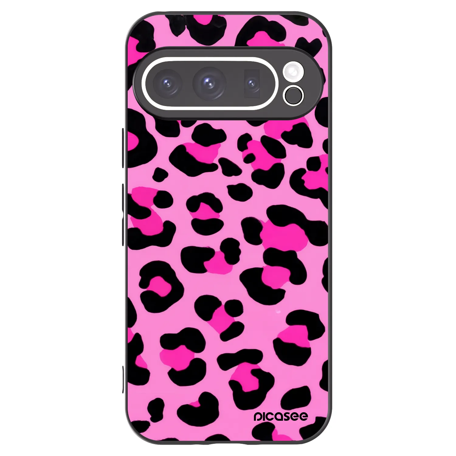 Picasee Μαύρη θήκη σιλικόνης για Google Pixel 9 Pro XL - Pink Tiger