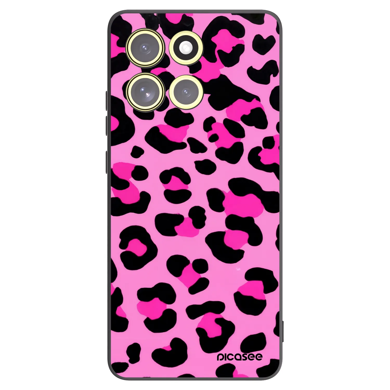Picasee Μαύρη θήκη σιλικόνης για Motorola Moto G86 5G - Pink Tiger