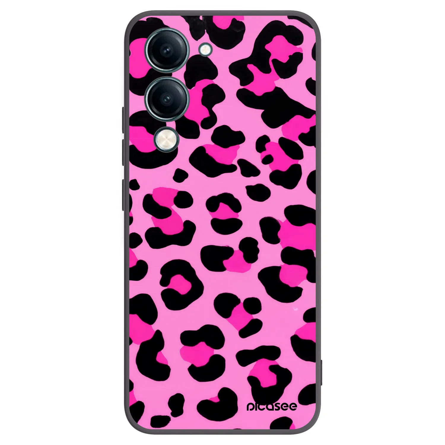 Picasee Μαύρη θήκη σιλικόνης για Vivo Y29s 5G - Pink Tiger