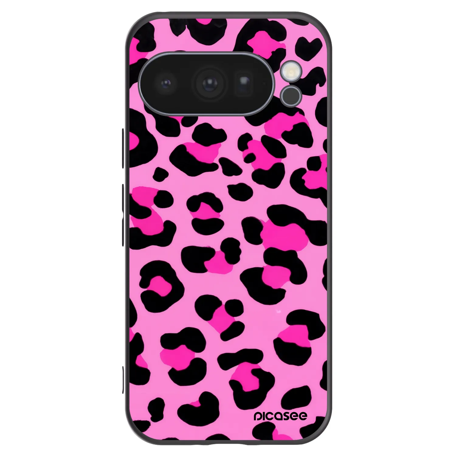 Picasee Μαύρη θήκη σιλικόνης για Google Pixel 10 Pro - Pink Tiger