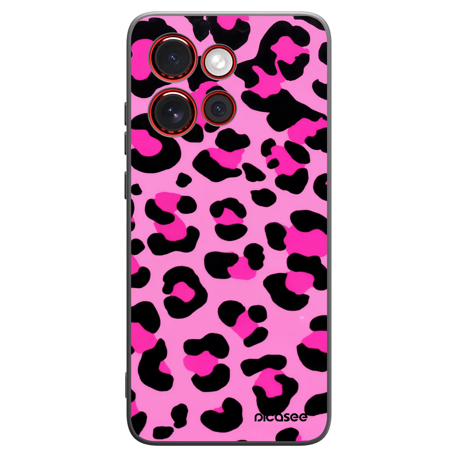Picasee Μαύρη θήκη σιλικόνης για Motorola Edge 60 Neo 5G - Pink Tiger