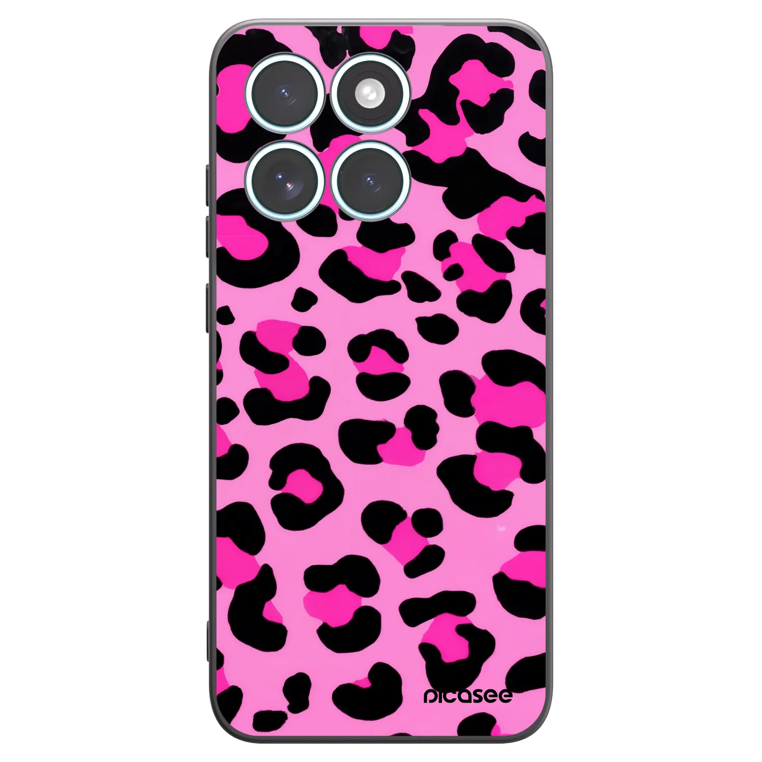 Picasee Μαύρη θήκη σιλικόνης για Motorola Edge 70 Fusion - Pink Tiger
