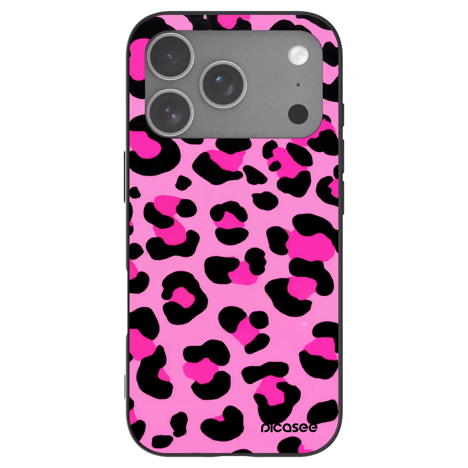 Picasee Μαύρη θήκη σιλικόνης για Apple iPhone 18 Pro - Pink Tiger