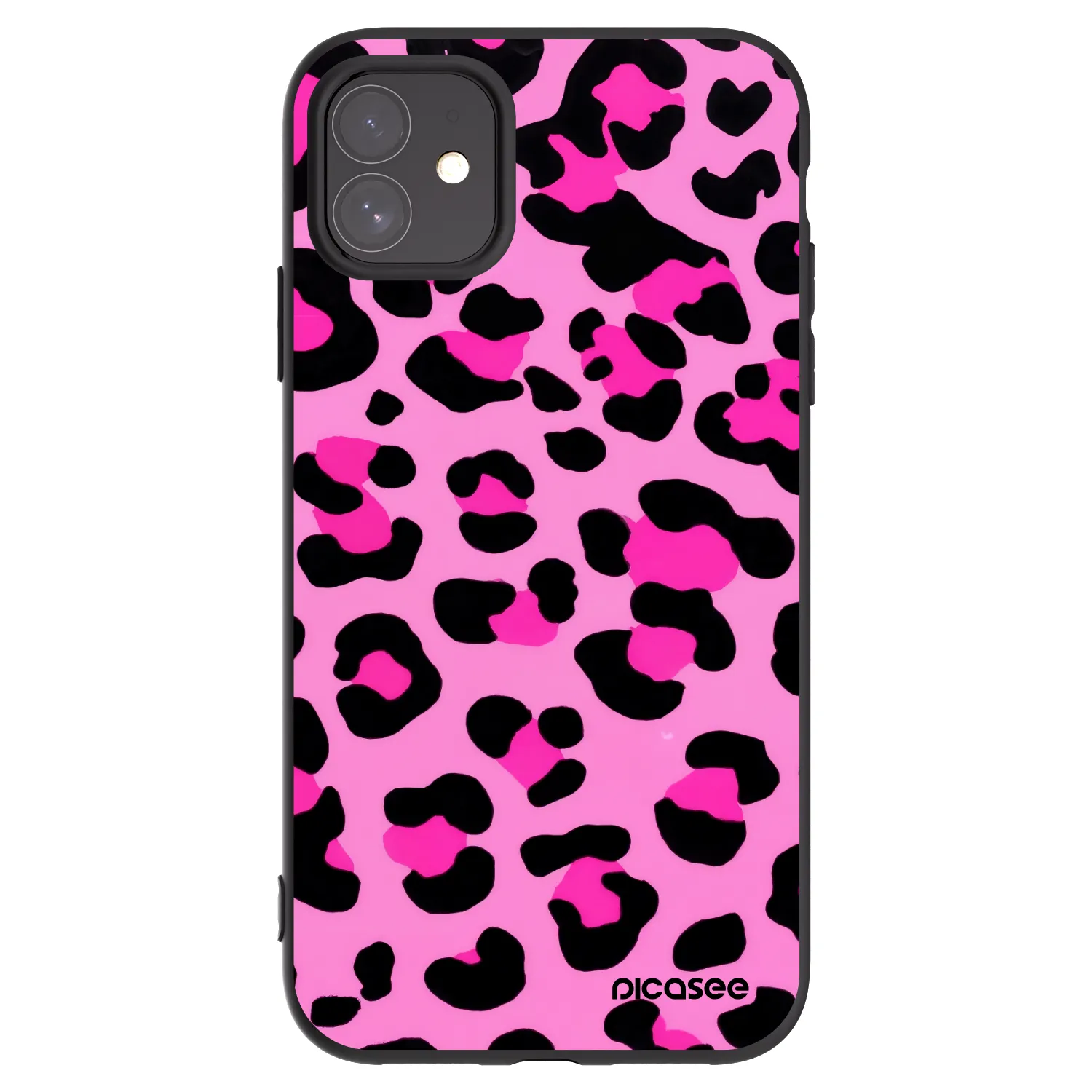 Picasee Μαύρη θήκη σιλικόνης για Apple iPhone 11 - Pink Tiger