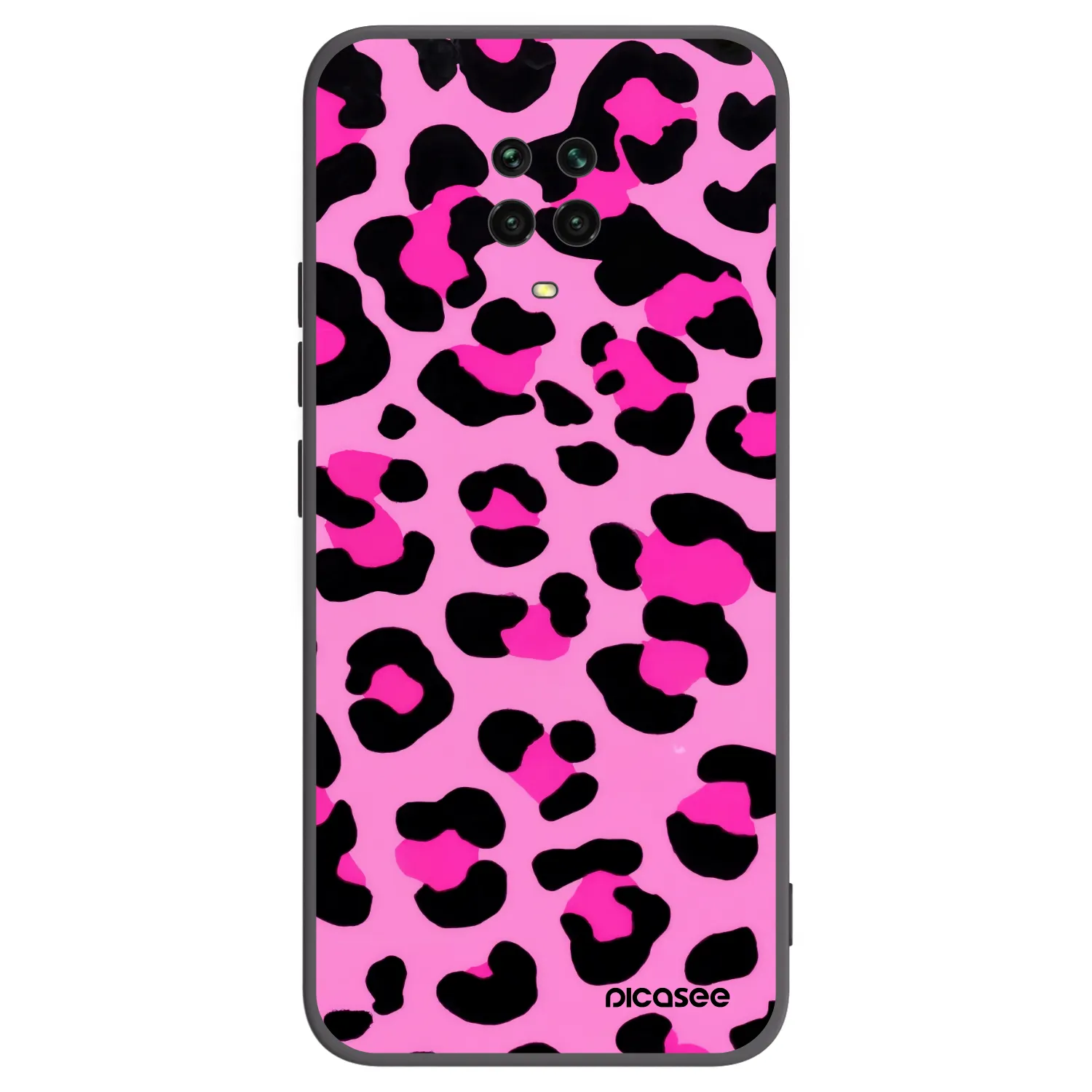 Picasee Μαύρη θήκη σιλικόνης για Xiaomi Redmi Note 9 Pro - Pink Tiger