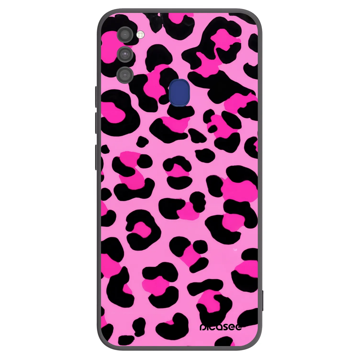 Picasee Μαύρη θήκη σιλικόνης για Samsung Galaxy M21 M215F - Pink Tiger