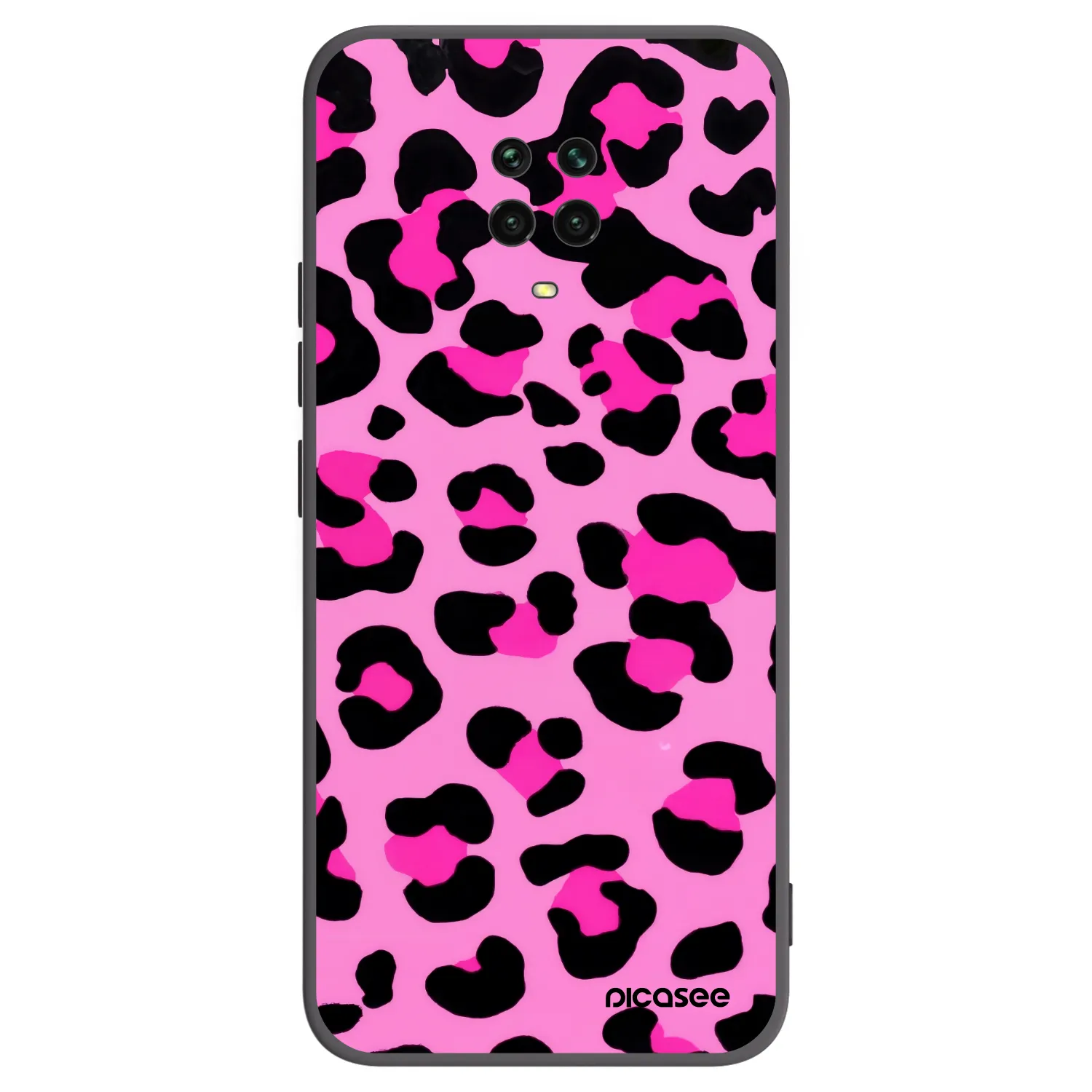 Picasee Μαύρη θήκη σιλικόνης για Xiaomi Redmi Note 9S - Pink Tiger