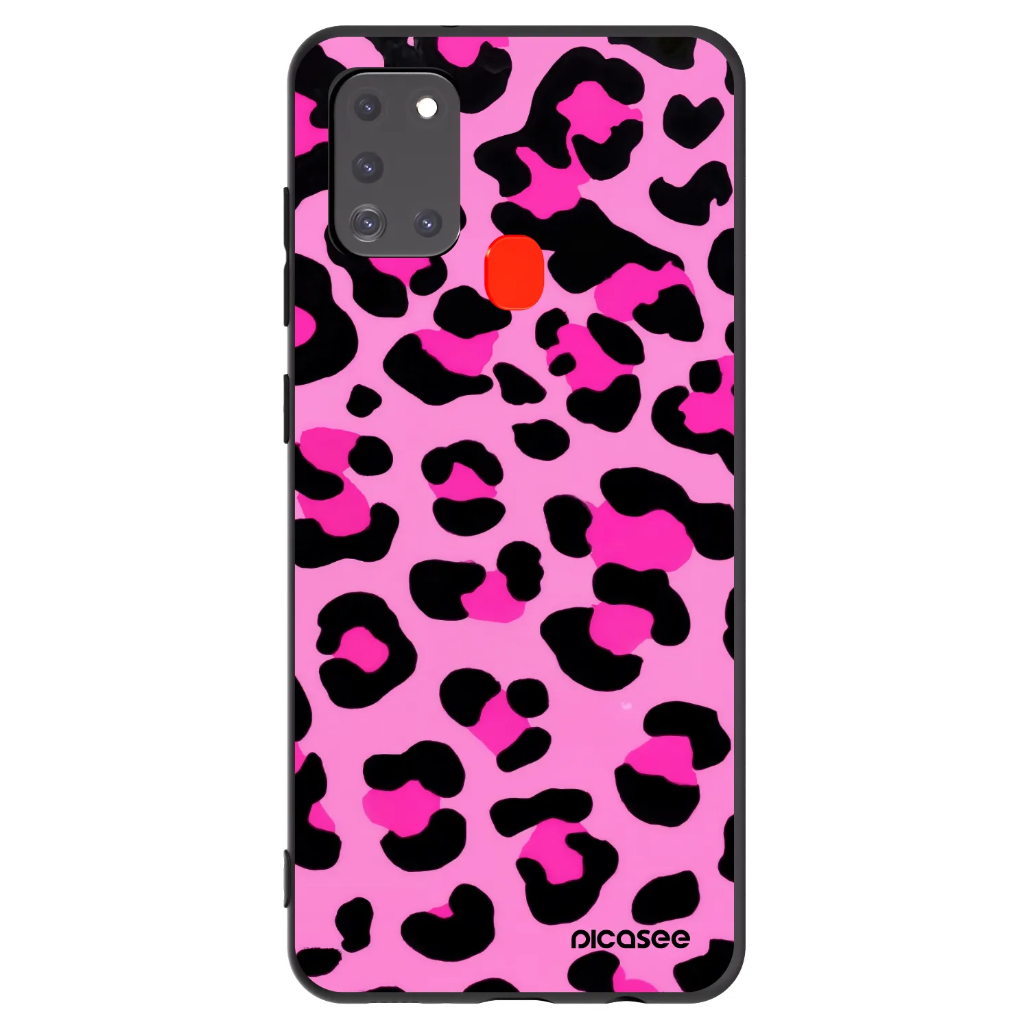 Picasee Μαύρη θήκη σιλικόνης για Samsung Galaxy A21s - Pink Tiger