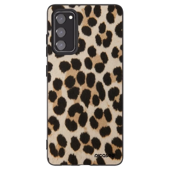 Picasee Μαύρη θήκη σιλικόνης για Samsung Galaxy S20 FE - Brown Tiger