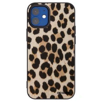Picasee Μαύρη θήκη σιλικόνης για Apple iPhone 12 mini - Brown Tiger