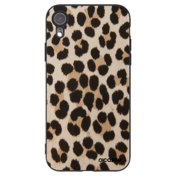 Picasee Μαύρη θήκη σιλικόνης για Apple iPhone XR - Brown Tiger