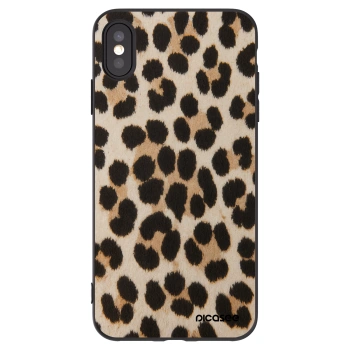 Picasee Μαύρη θήκη σιλικόνης για Apple iPhone XS Max - Brown Tiger